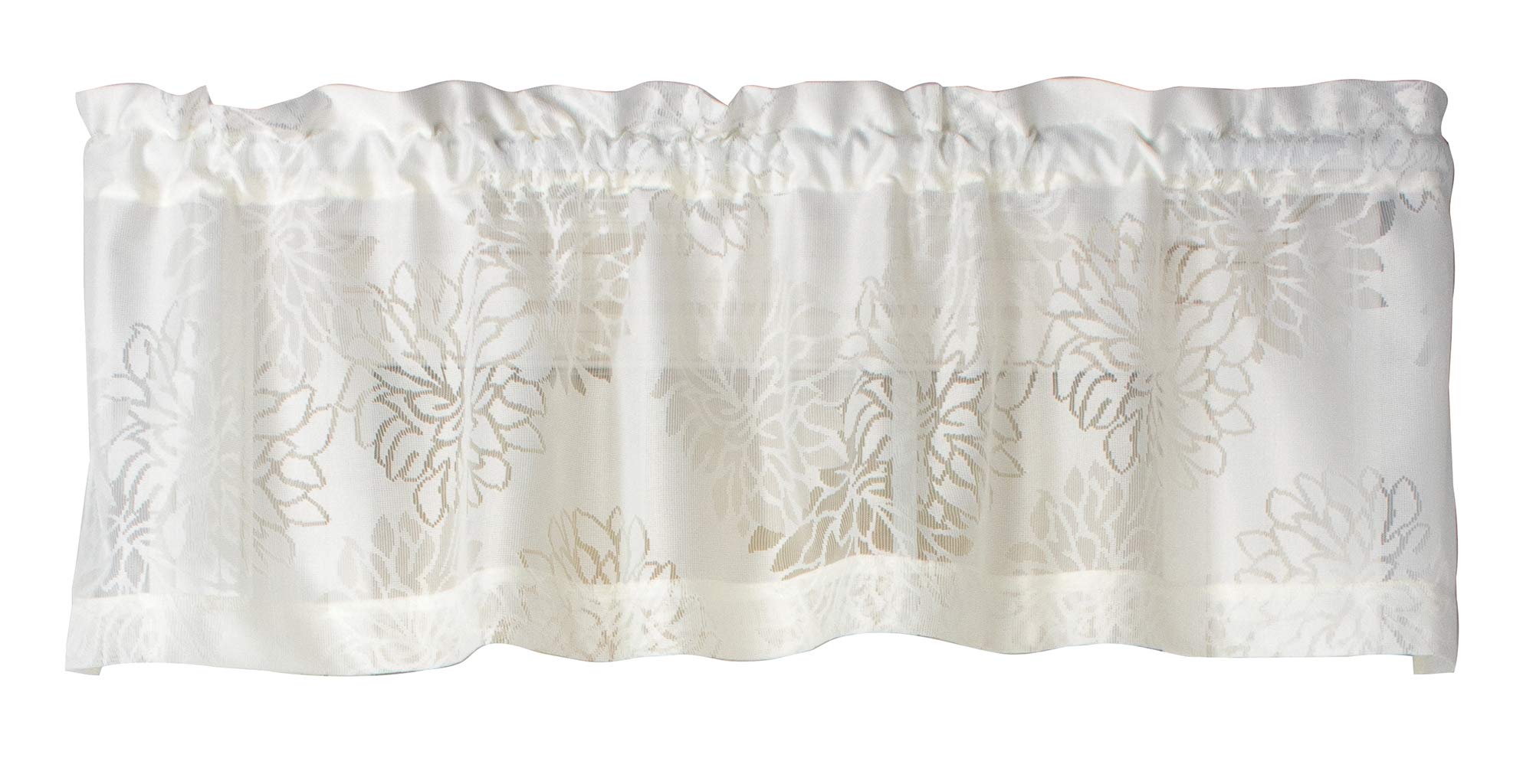 54 x 14 Inch Ivory Lace Valance Curtain - Elegant Window Treatment for Living Room, Bedroom & Kitchen Decor