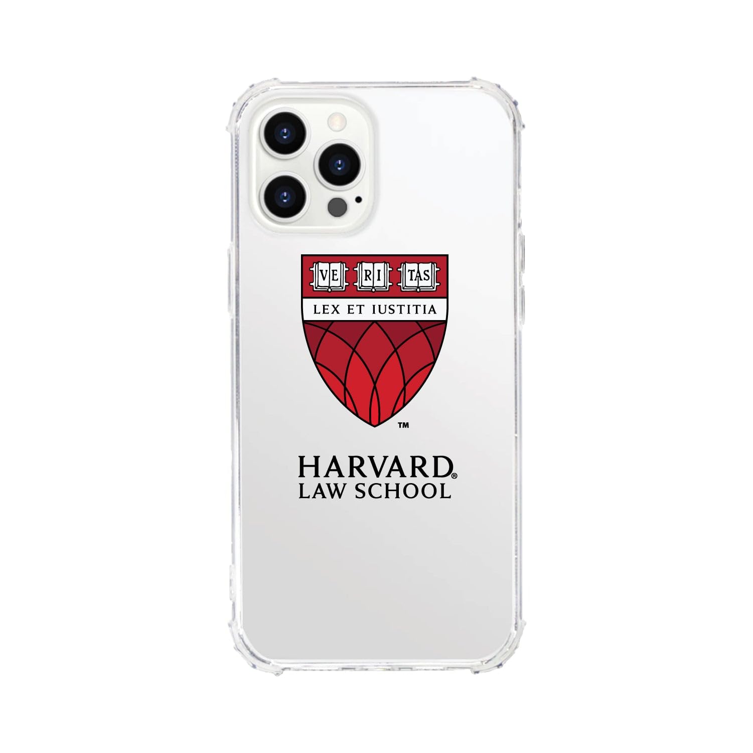 OTM Essentials Rugged Phone Case for iPhone 13 Pro - Shockproof Protective Cover with Tough Edge Design | Harvard Law School Classic White | Perfect for Students, Professionals & Daily Use