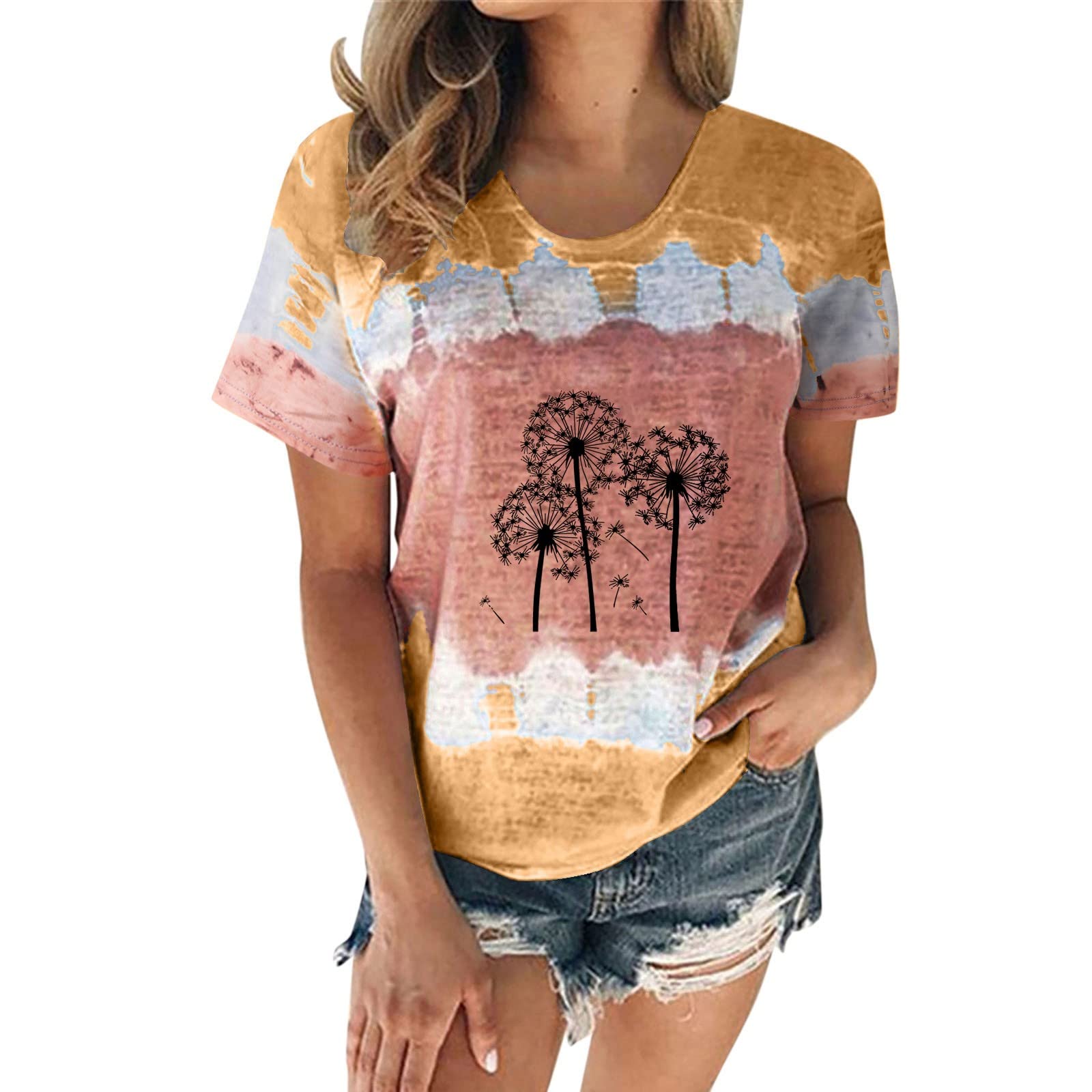 Trendy Plus Size Women's Short Sleeve V-Neck Printed T-Shirt - Casual Blouse for Everyday Wear | Perfect for Work, Weekend Outings & Summer Fashion