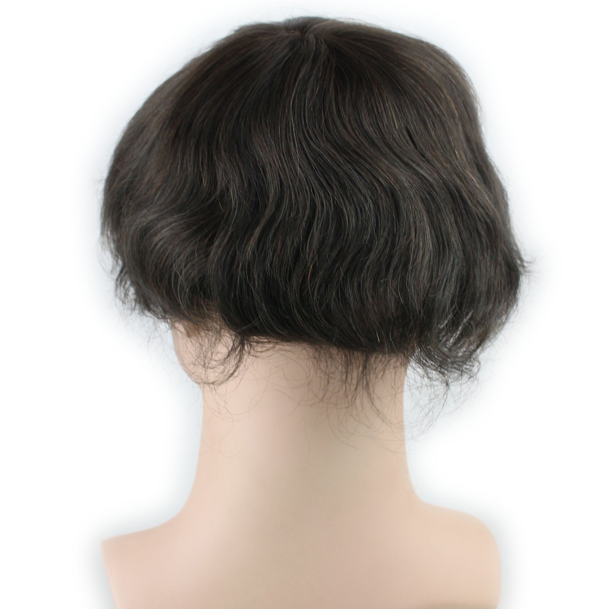 Dreambeauty 10×8 Inch Men's Toupee - Human Hair Thin Skin Hairpiece with Monofilament Net Base - Natural Hair Replacement System for Men (3# Brown) - Perfect for Daily Wear, Special Occasions & Hair Loss Solutions
