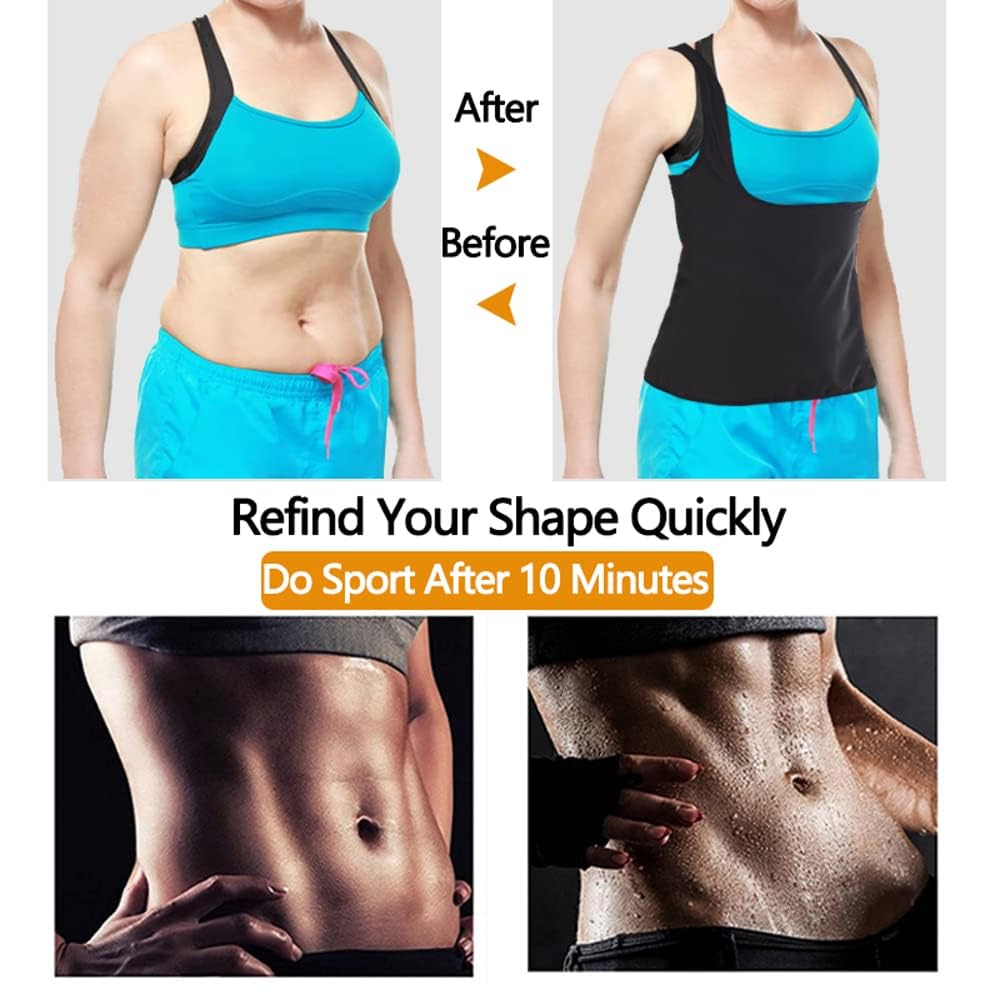 Women's Sweat Vest for Sauna & Workout - Waist Trainer T-Shirt for Weight Loss & Body Shaping - Slimming Gym Wear for Exercise & Fitness Training