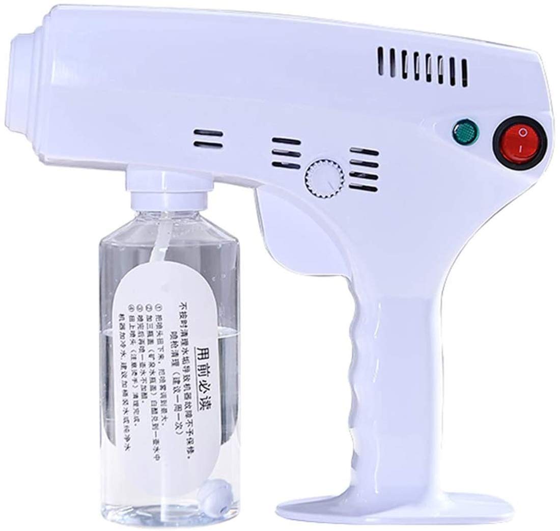 COLOM Handheld Nano Sprayer - Blue Light Hair & Skin Mist Spray Gun with Ultra Fine Water Mist, Aerosol Sprayer for Hair Styling, Facial Hydration & Plant Care (White)