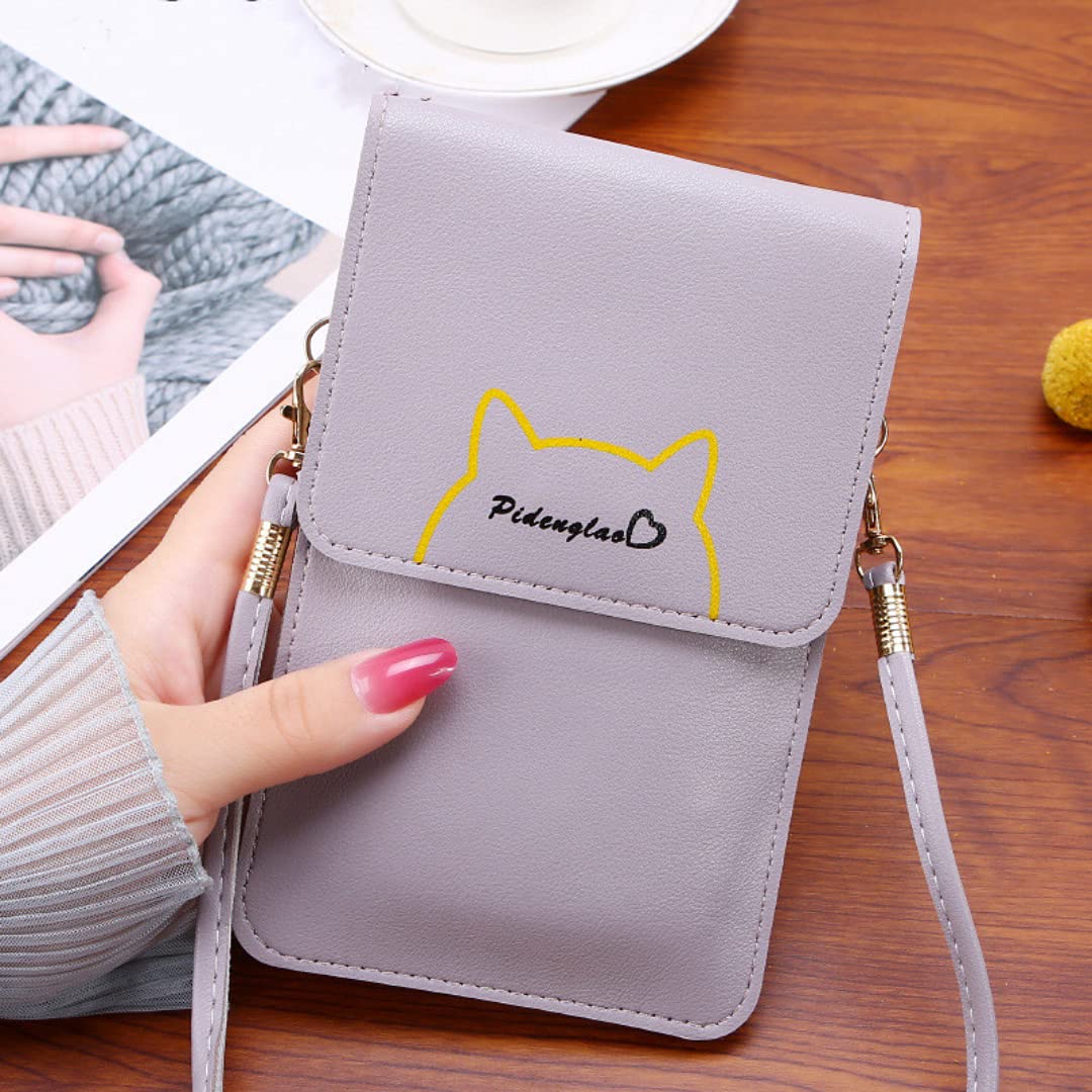 Samsung Galaxy S21 Ultra Wallet Case - Crossbody Leather Phone Purse with Credit Card Slots & Touch Screen - Cute Cat Pattern Handbag for Women & Girls (Red) | Perfect for Shopping, Travel & Daily Use