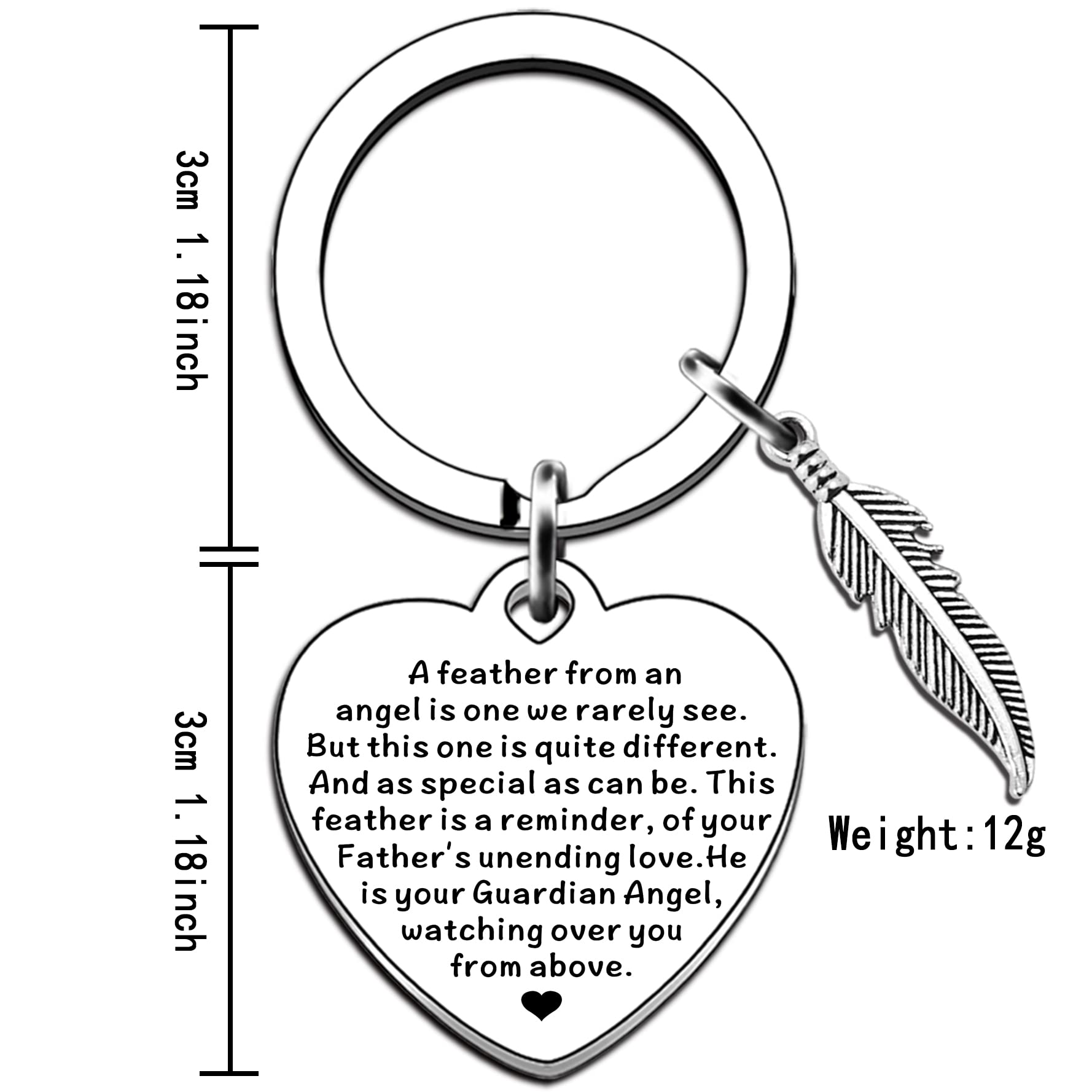 AMZQ Memorial Keychain for Dad - Sympathy Gift in Memory of Father, Loss of Dad Keepsake, Remembrance Gift for Men - Perfect for Father's Day, Birthday & Memorial Services