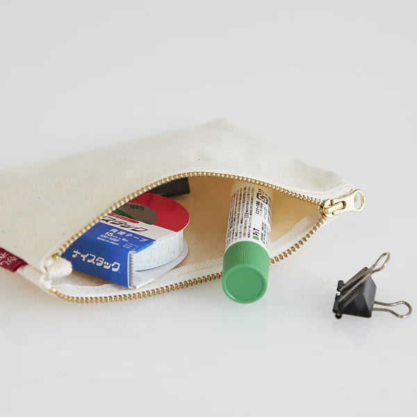 Kurashiki Hampu Canvas Flat Pouch S Size Black - Japanese Minimalist Wallet for Women & Men - Perfect for Travel, Cash, Cards & Daily Essentials