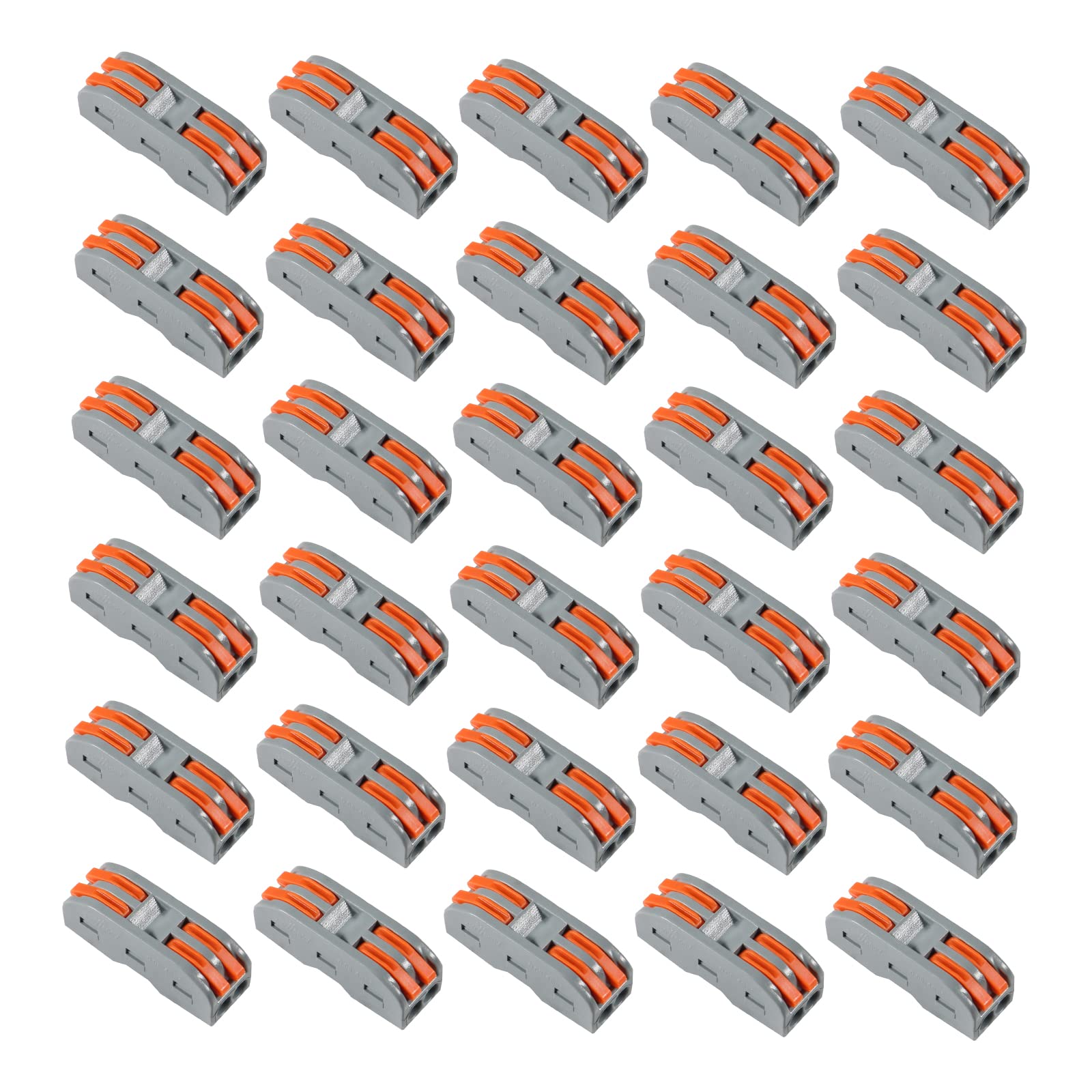 30pcs Lever Wire Connectors SPL-2 - Compact Electrical Connectors for 28-12AWG Soft & Hard Wires - Universal Wire Terminals & Nuts - Ideal for Home Wiring, DIY Projects & Electrical Repairs