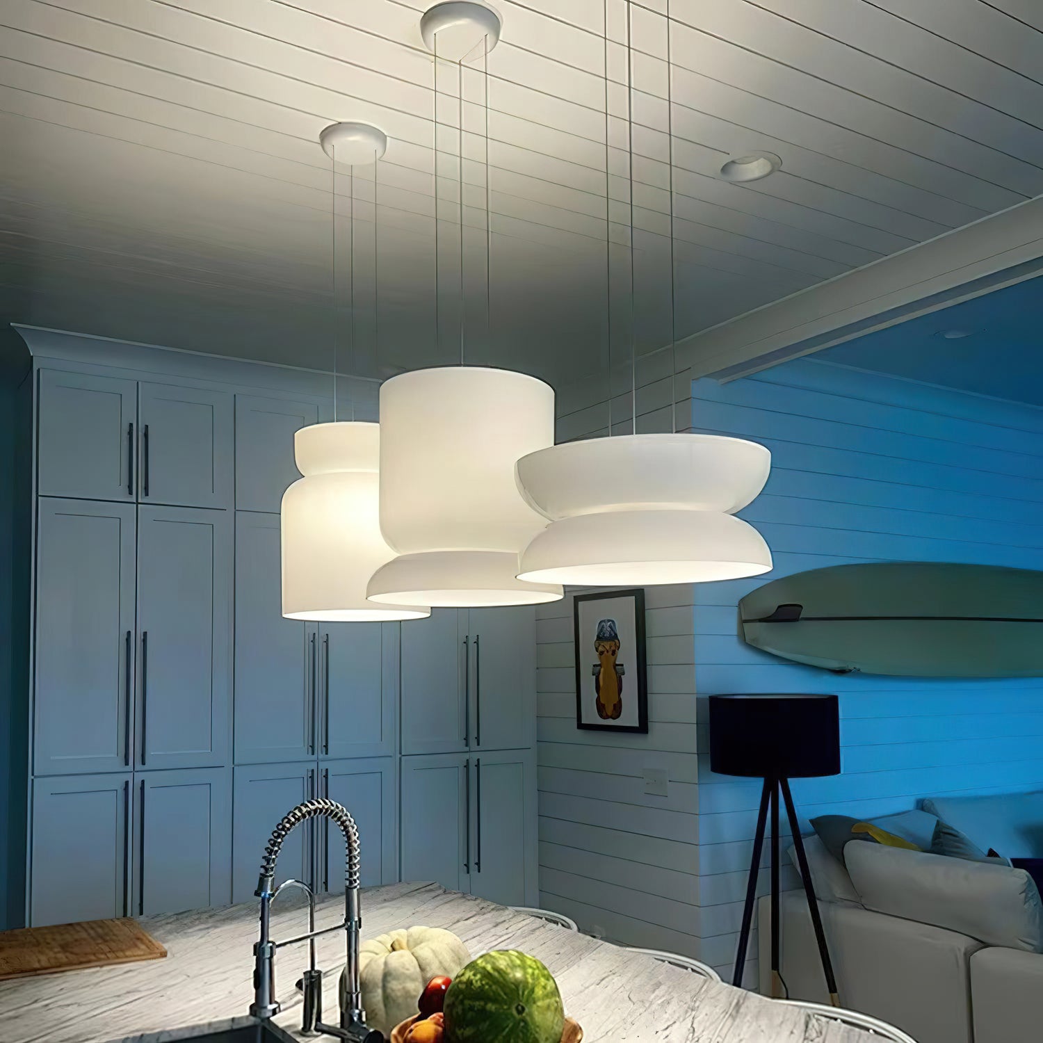 Modern Alba LED Glass Pendant Light - Dimmable Hanging Fixture for Kitchen Island, Dining Room & Bedroom Lighting | Energy Efficient & Stylish Home Decor