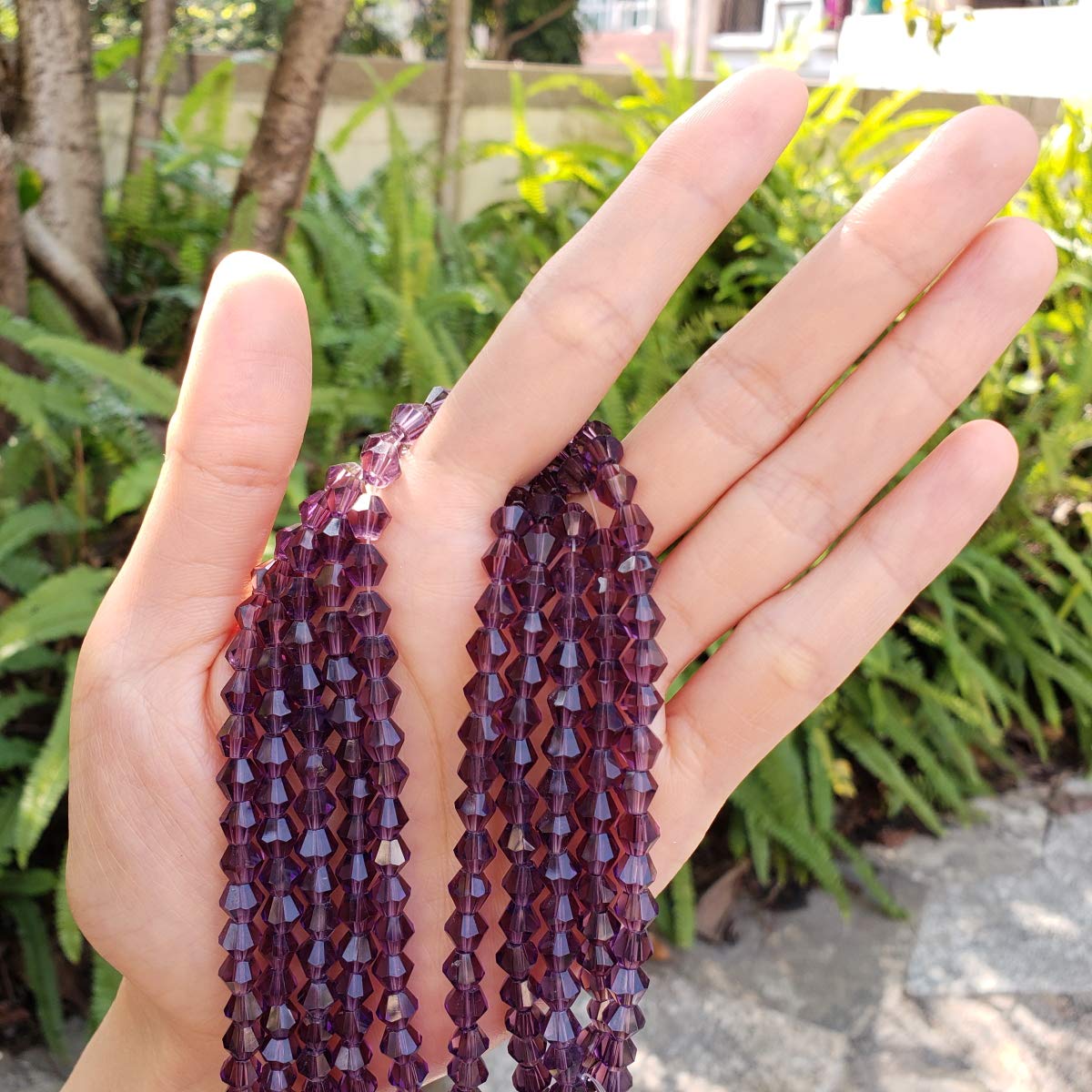 Czech 6mm (0.24 Inch) Faceted Bicone Crystal Glass Loose Beads - 20 Strands Bulk Amethyst Purple (860-920pcs) for DIY Jewelry Making, Bracelets, Necklaces & Craft Projects