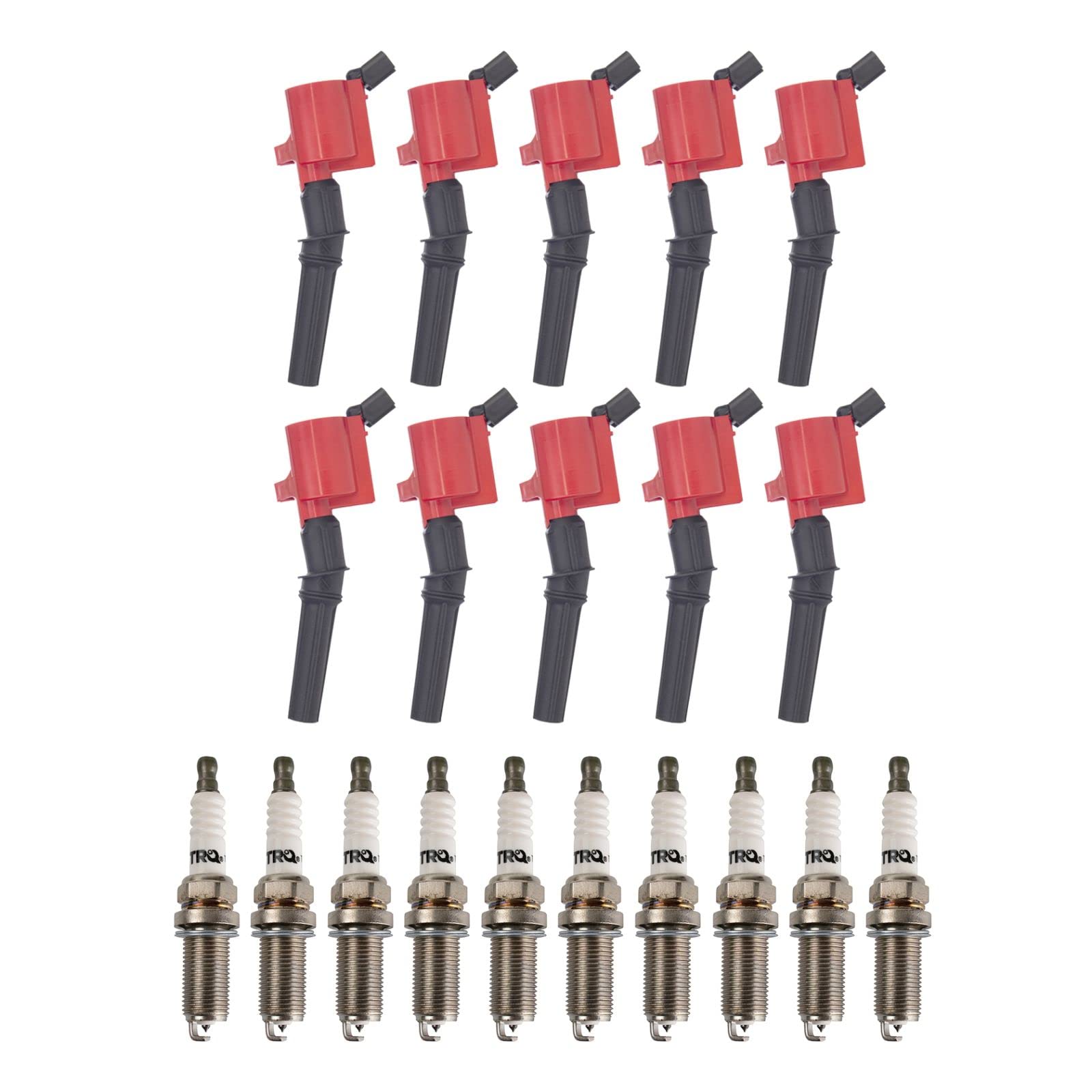 High Performance Ignition Coil & Spark Plug Kit Compatible with Ford F150 F250 F350 1997-2019 - Improve Engine Power & Fuel Efficiency for Off-Roading, Towing & Daily Driving