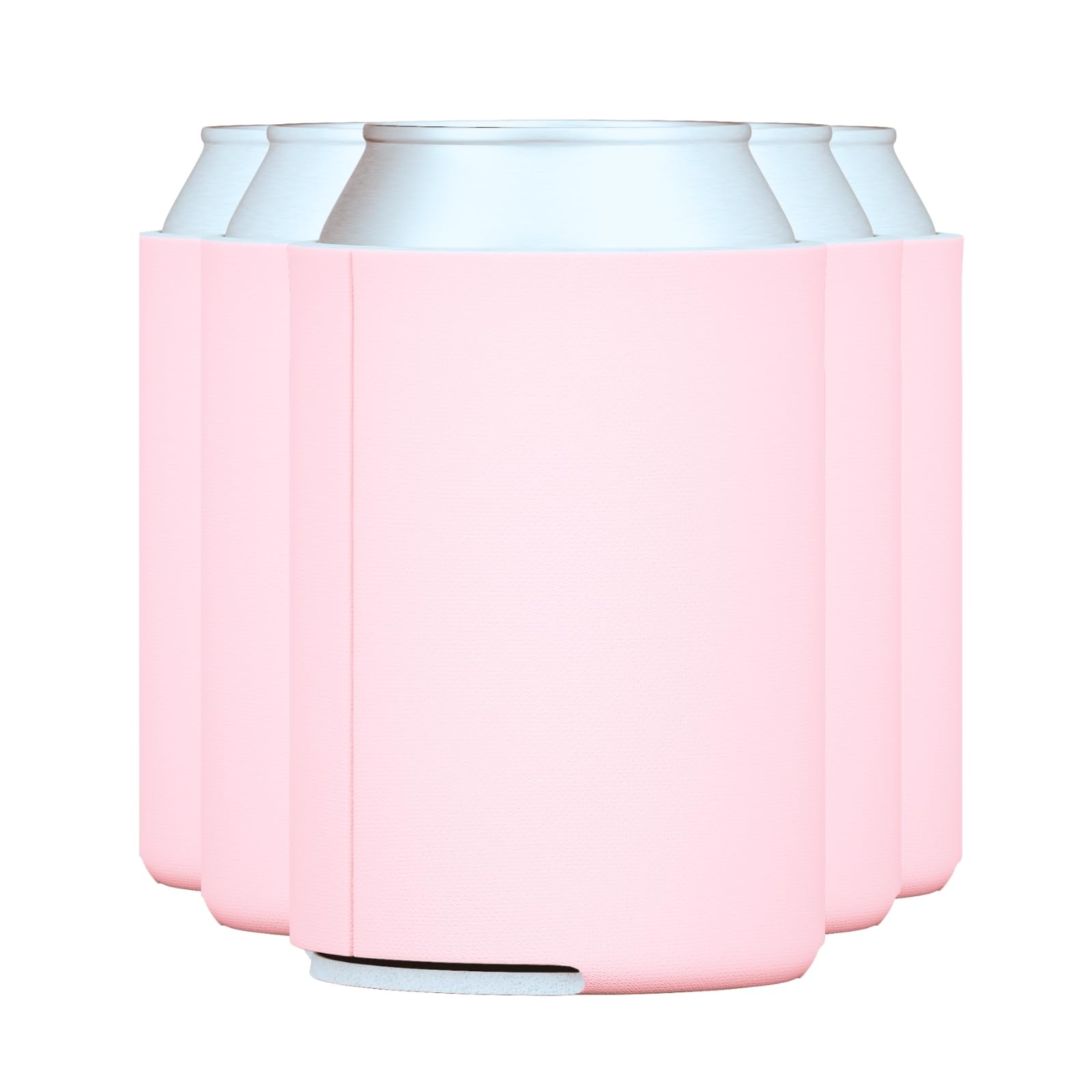TahoeBay Insulated Blank Can Cooler Sleeves (5-Pack) - Soft Neoprene Beer, Soda & Water Bottle Covers for DIY HTV Vinyl Projects, Wedding Favors, Party Gifts - Perfect for BBQs, Tailgating & Outdoor Events (Blush)