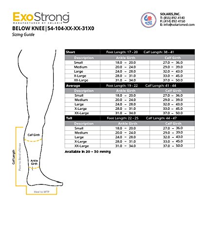 Exo Strong Below Knee Compression Stockings 20-30 mmHg Open Toe for Women & Men - Medical Grade Support for Varicose Veins, Swelling, Circulation - Perfect for Travel, Nursing, Sports Recovery