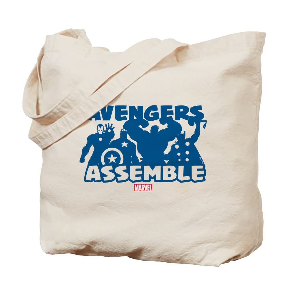 Avengers Assemble Tote Bag - Natural Canvas Reusable Shopping Bag for Groceries, Beach & Daily Use | Marvel Superhero Gift for Fans