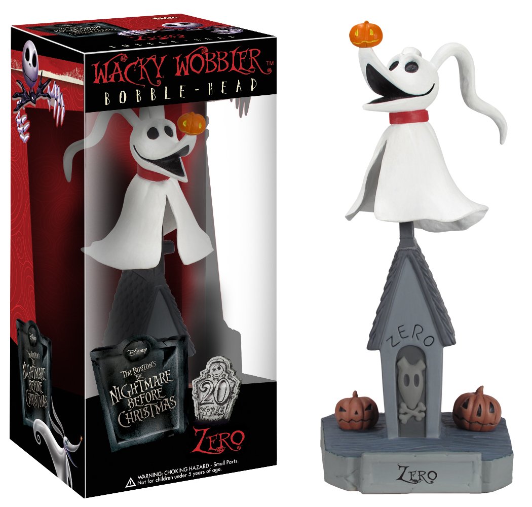 The Nightmare Before Christmas Zero Wacky Wobbler - Fun Bobblehead Collectible for Disney Fans | Perfect for Home Decor, Office Desk & Gift Giving