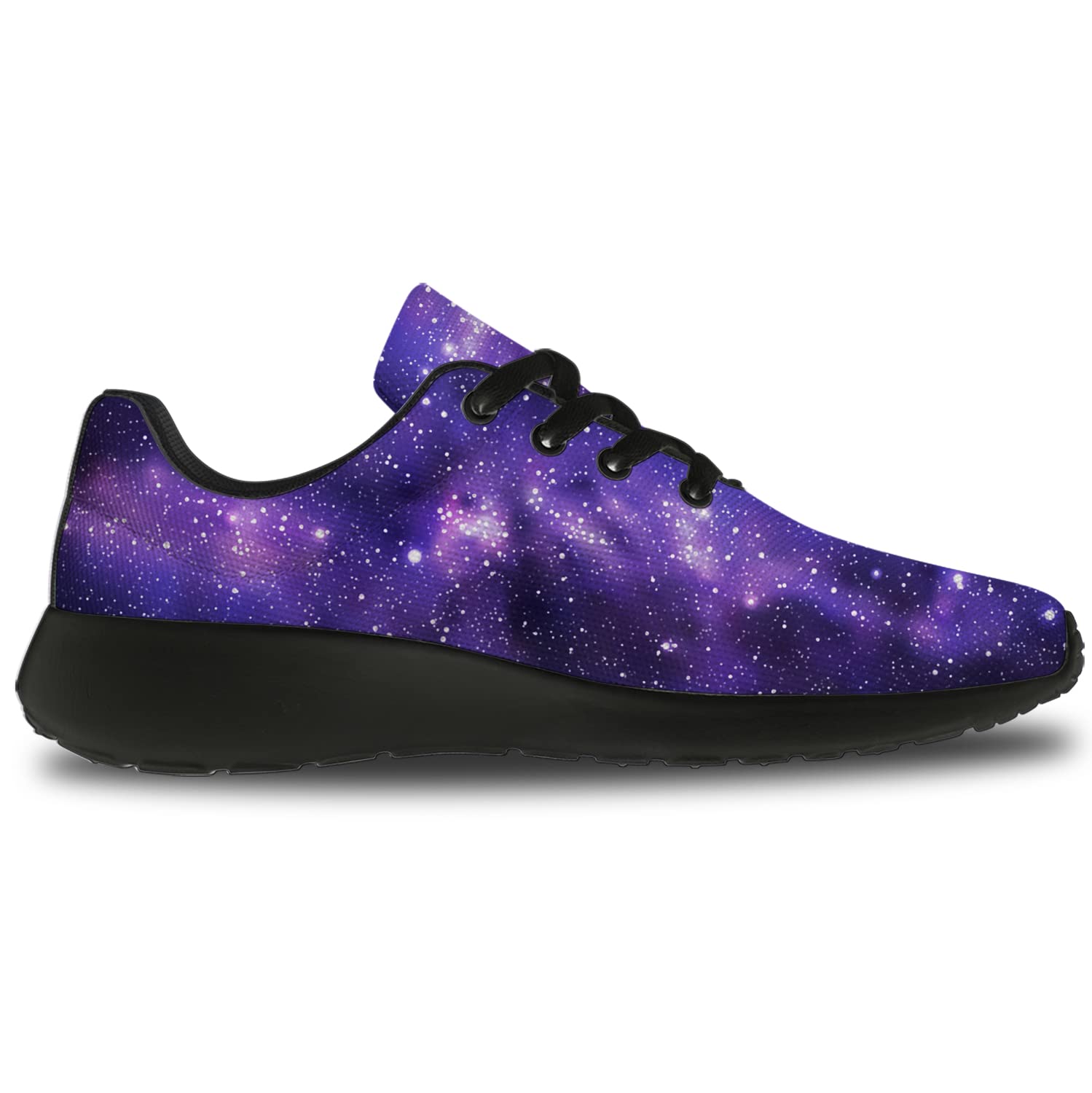 **Galaxy Print Running Shoes for Women & Men - Lightweight Walking & Tennis Sneakers with Space Nebula Design - Size 7 Men/8.5 Women (Black) - Perfect for Jogging, Gym Workouts & Casual Wear**