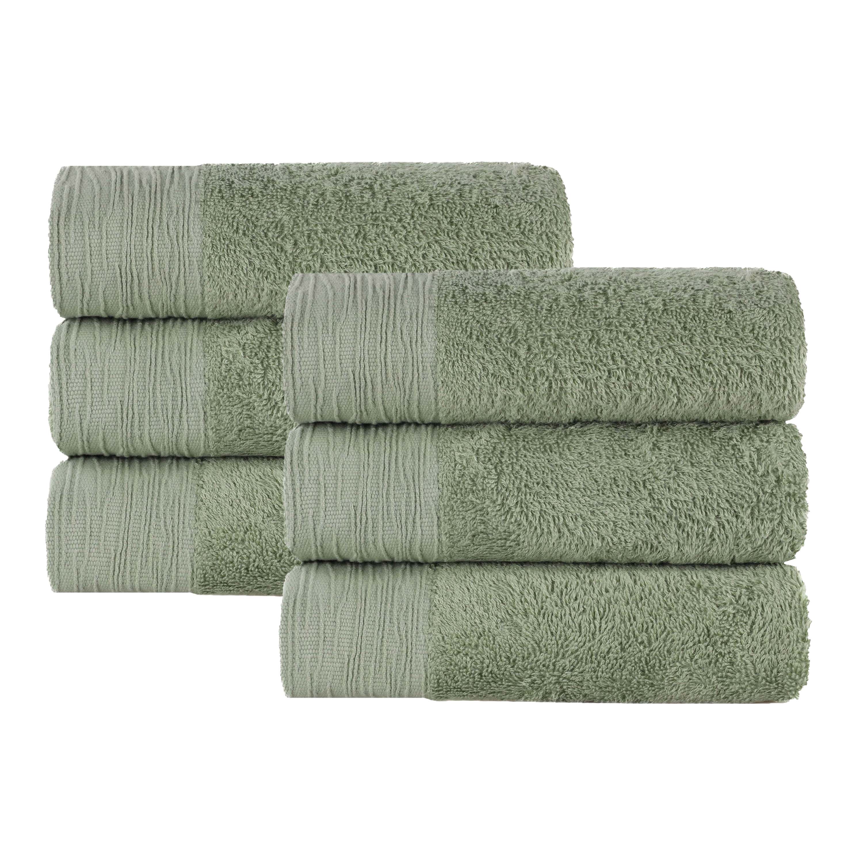 6-Pack Bamboo Rayon Eco-Friendly Fluffy Hand Towels | Soft, Absorbent & Sustainable | Perfect for Bathroom, Kitchen & Spa Use