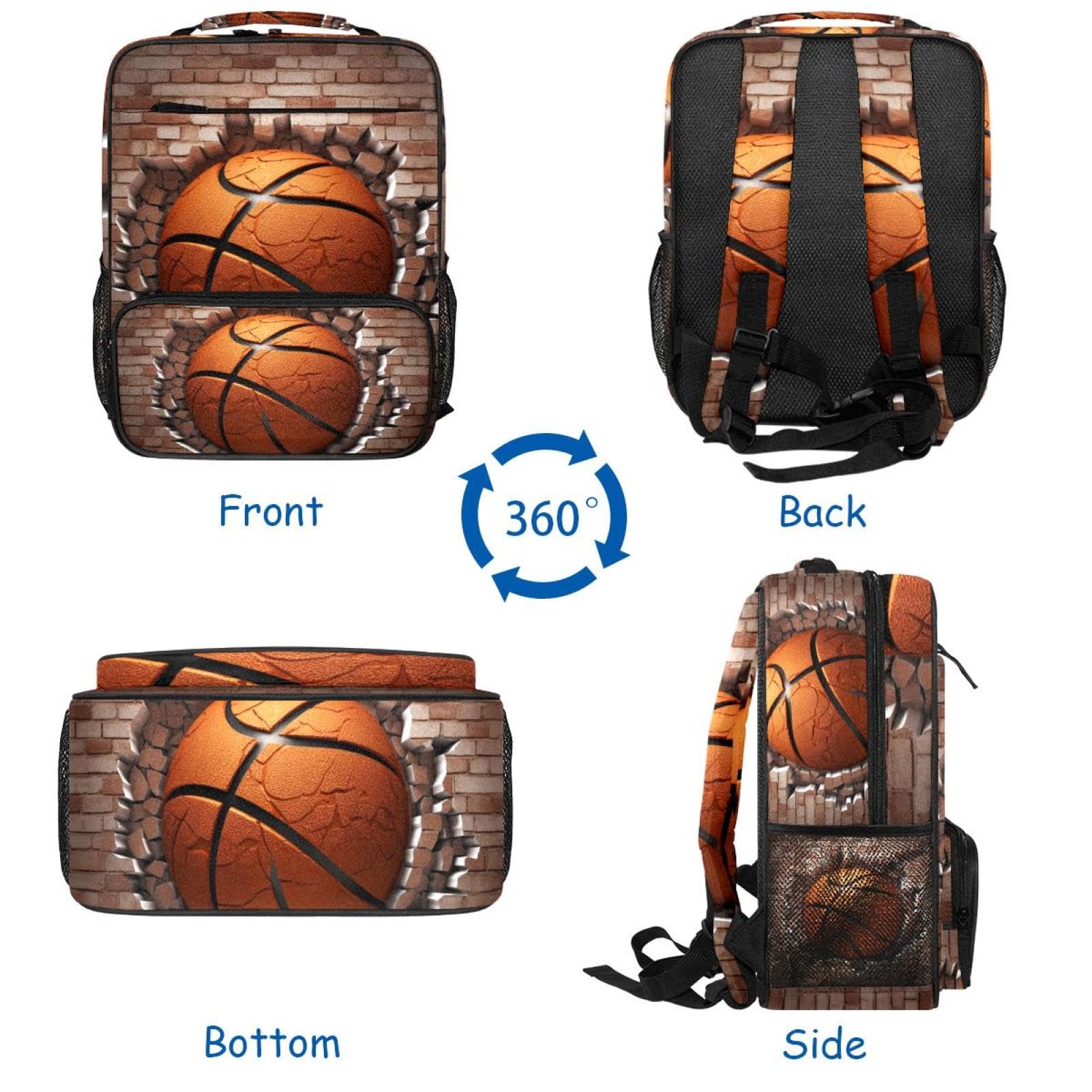 Premium Travel & Work Backpack - Durable Ball Basketball Wall Texture Design - Perfect for Business Trips, Gym, School & Outdoor Adventures