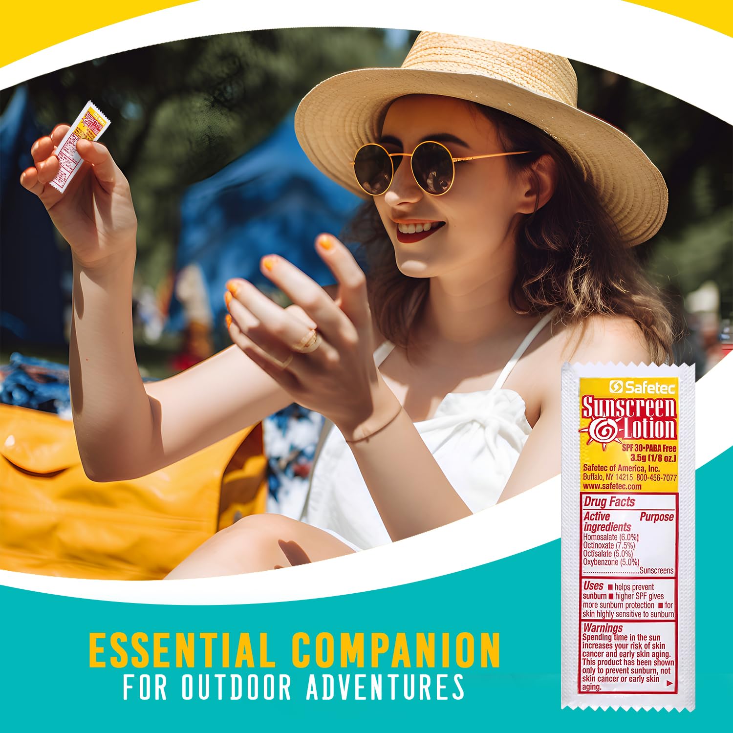 SPF 30 Sunscreen Lotion Packets - 1000 Travel Size PABA-Free Sun Protection for Outdoor Activities, Beach & Sports | Includes Reclosable Storage Bag