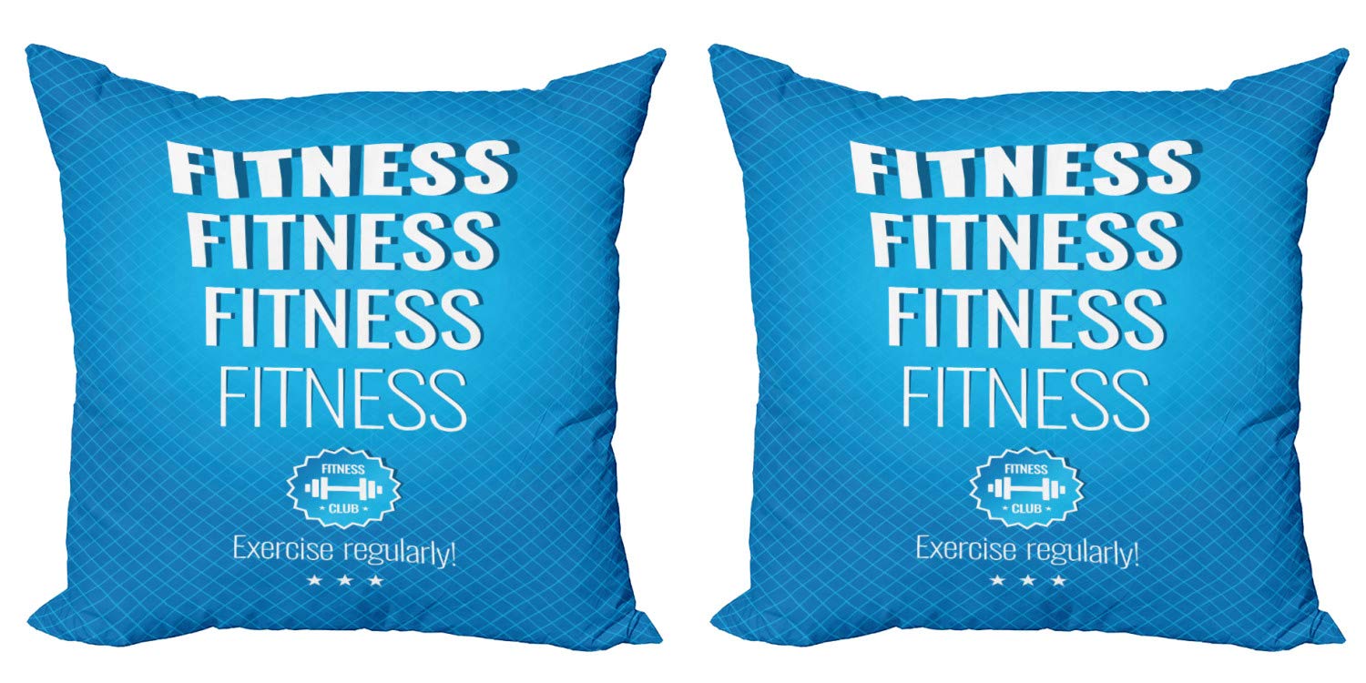 Ambesonne 2-Pack Motivational Fitness Throw Pillow Covers - 16