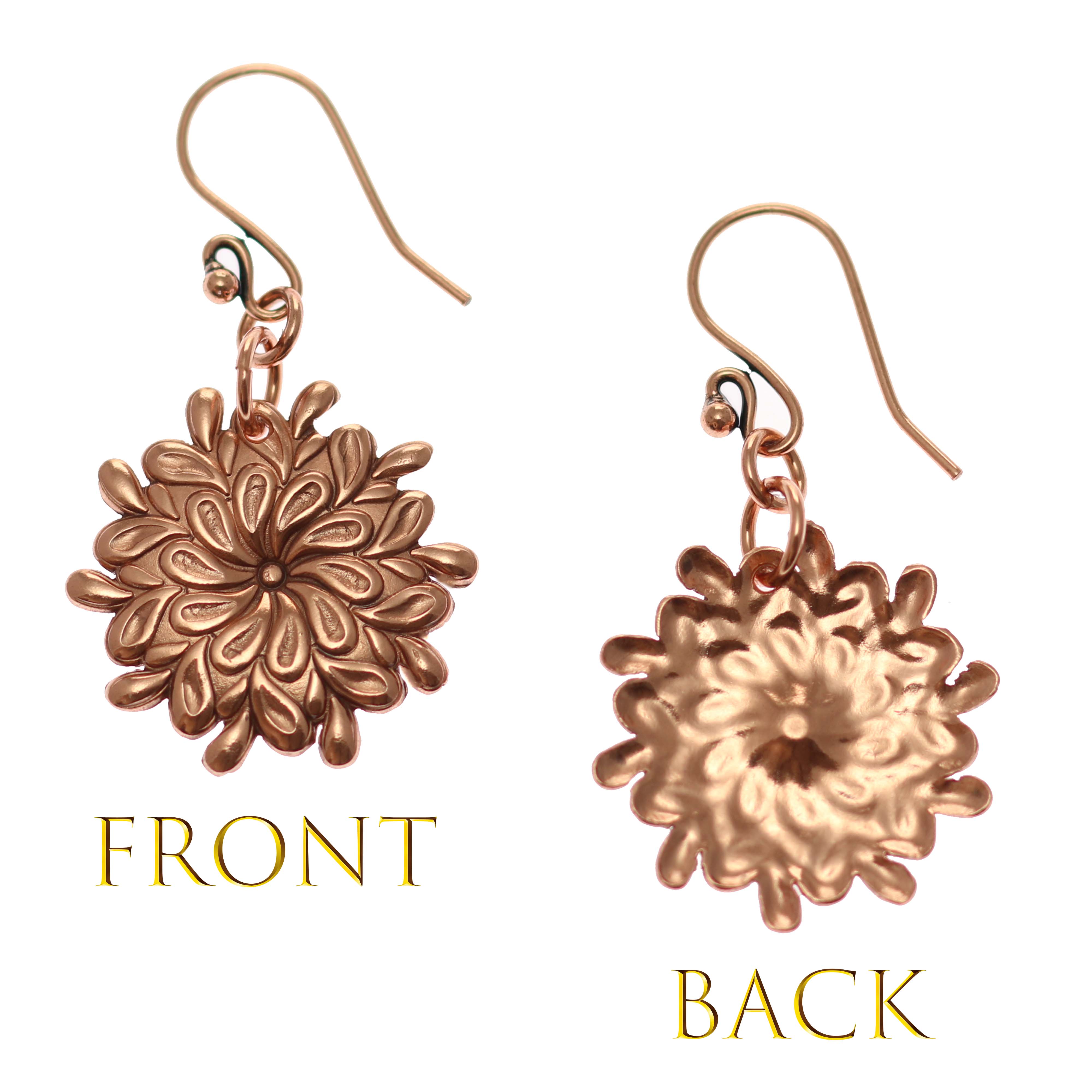 Paisley Burst Copper Drop Earrings for Women - Boho Chic Handmade Jewelry - Perfect for Parties, Weddings & Everyday Wear