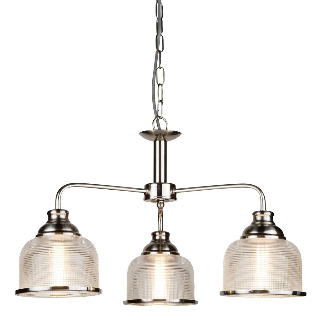 Bistro 3/5Lt Multi-Arm Pendant Light Fixture - Satin Silver & Antique Brass Finish - Perfect for Kitchen Island, Dining Room, and Restaurant Lighting