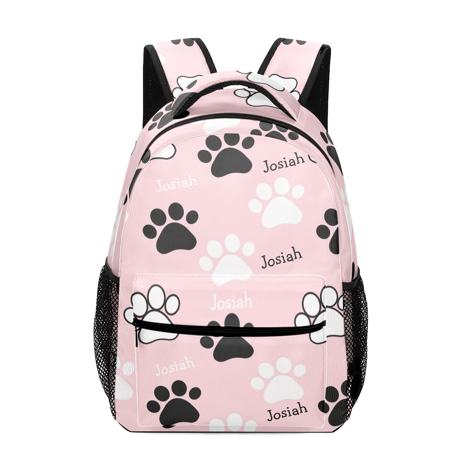 Custom Cat & Dog Paws Print Backpack for School, Travel & Daily Use - Personalized Kids & Teens Backpack for Boys & Girls - Perfect for Students, Hiking & Commuting