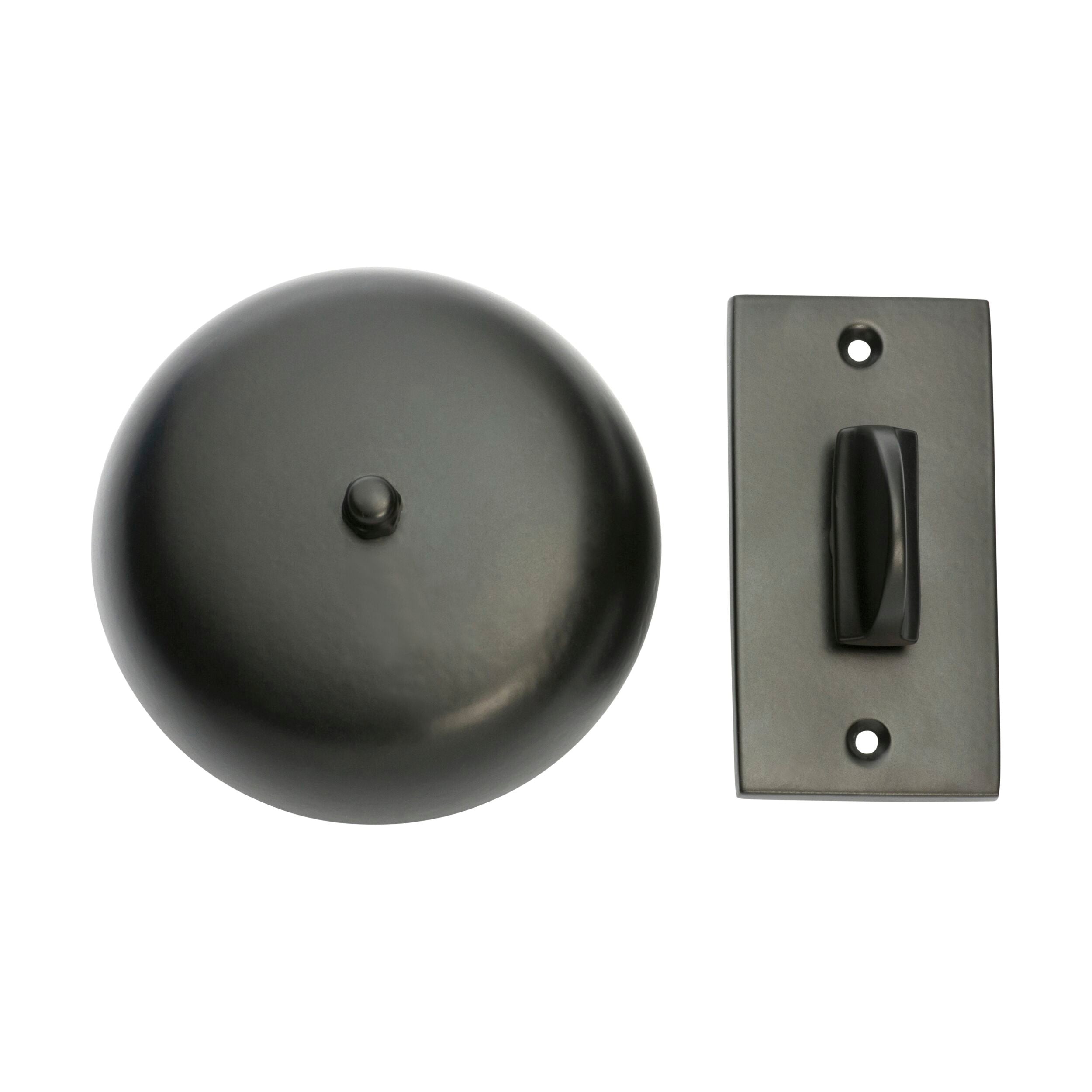 5519 Turn Bell Plain Matte Black D90mm - Heavy Duty Industrial Bell for Factories, Schools, and Emergency Alarms