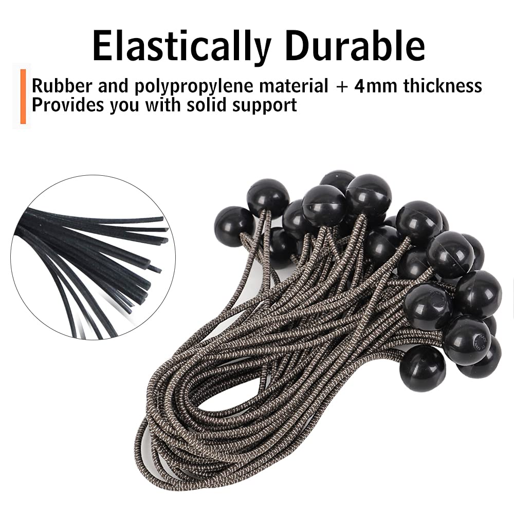 XSTRAP STANDARD 28-Piece 9-Inch Heavy Duty Ball Bungee Cords - Elastic Tie Down Balls for Canopy, Tarp, Tent, Straps & Wires - Camouflage Design - Perfect for Camping, RV, Boat Cover & Outdoor Gear Organization