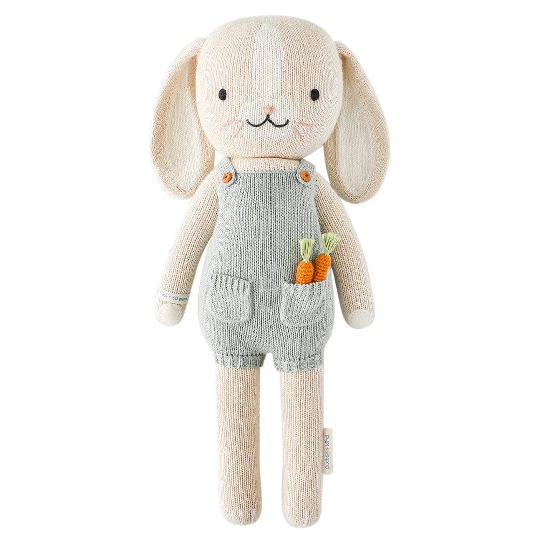 Cuddle+Kind Henry the Bunny (Little) - Organic Cotton Handmade Plush Toy for Babies & Kids | Perfect for Cuddling, Gifts, and Nursery Decor