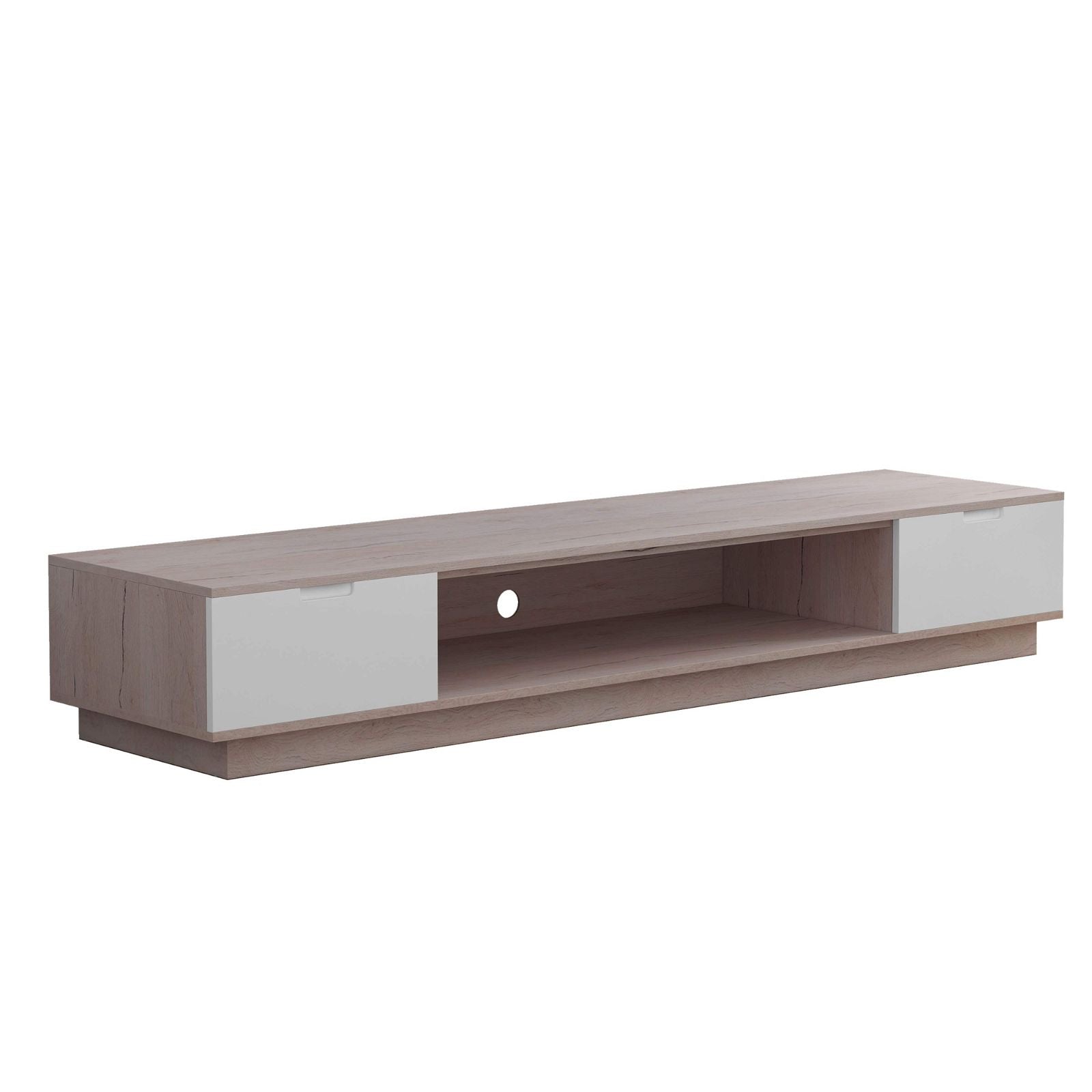 TAURIS™ RIO2200LL Solid Oak Entertainment Center - Stylish TV Stand with Storage for Living Room & Home Theater
