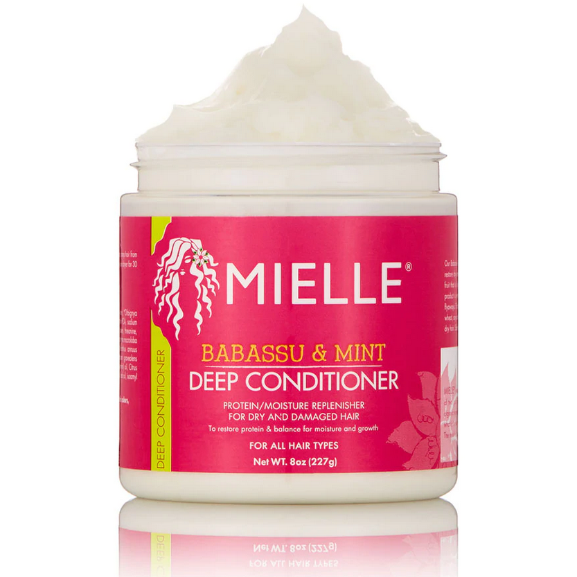 Mielle Organics Babassu Oil Deep Conditioner - 8oz for Dry, Damaged Hair - Hydrating & Repairing Hair Treatment for Curly, Coily & Natural Hair Types - At-Home Salon Quality Hair Care