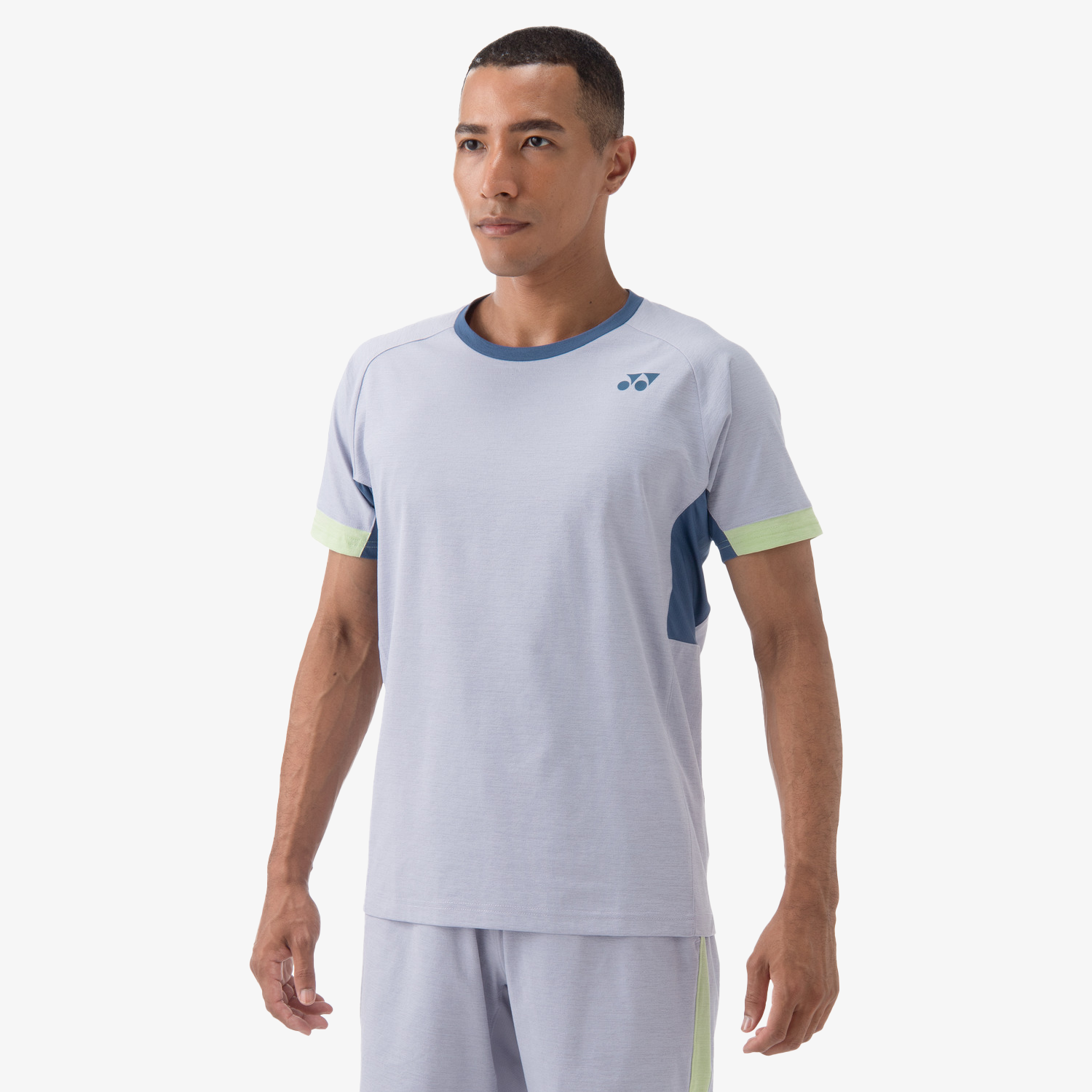 Yonex Men's Breathable Crew Neck Tennis Shirt - Lightweight Quick-Dry Sports Tee for Running & Gym Workouts (Mist Blue, Medium) - Perfect for Tennis, Training & Casual Wear