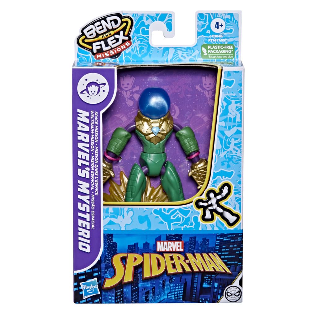 Spider-Man Marvel Bend & Flex Mysterio Space Mission 6-Inch Action Figure - Flexible Superhero Toy for Kids Ages 4+ | Perfect for Playtime, Collecting & Marvel-Themed Birthday Gifts