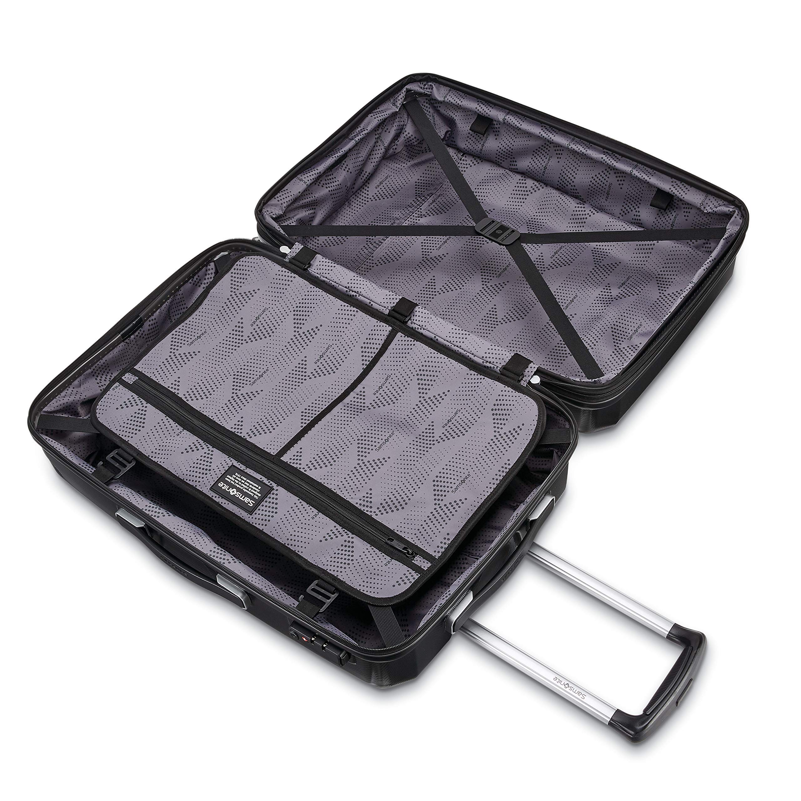 Samsonite Winfield 3 DLX Expandable Hardside Spinner Luggage Set - 3-Piece (20/25/28 Inch) Black Carry-On Suitcase for Travel, Business Trips & Vacations