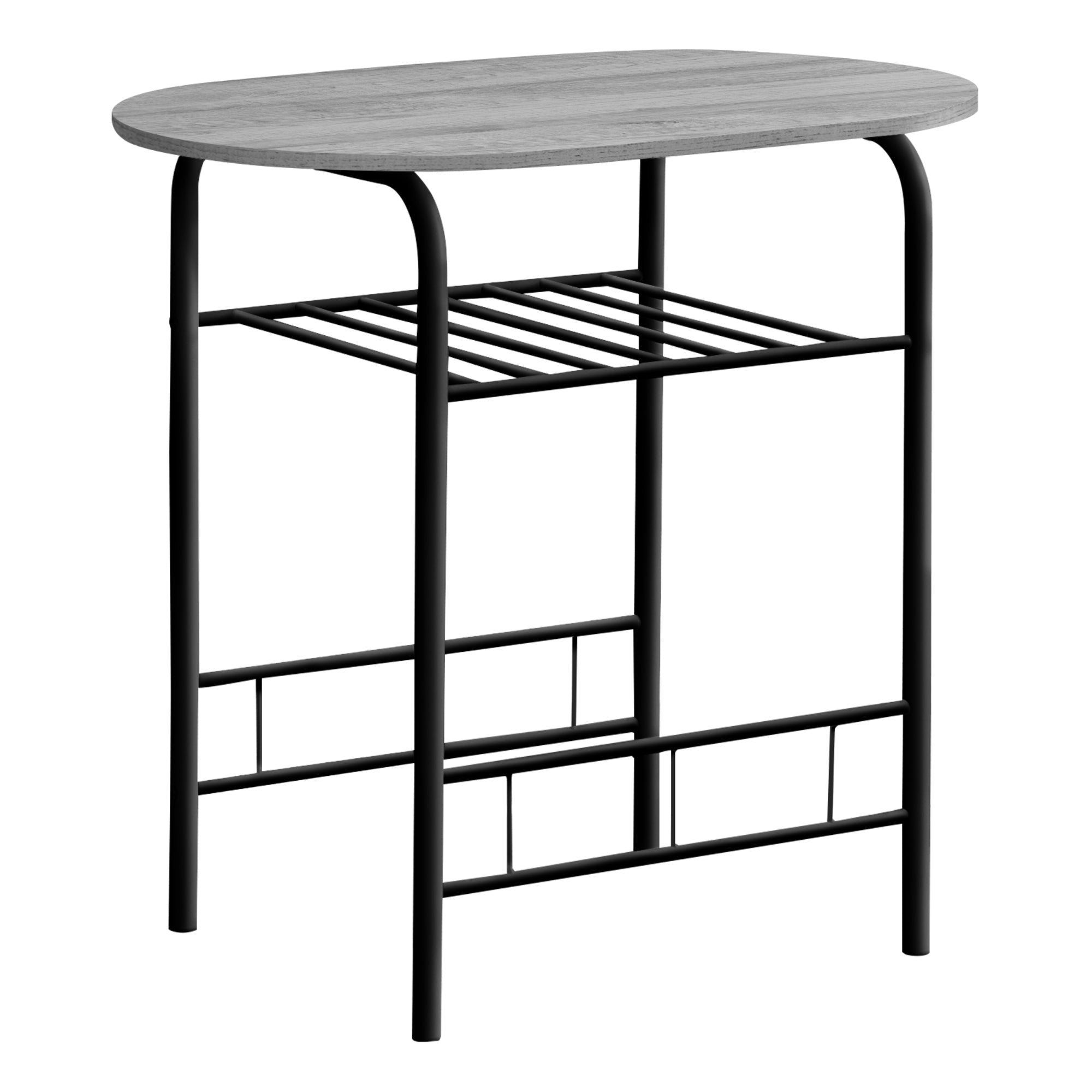 3-Piece Modern Dining Set - Grey Tabletop & Black Metal Frame - Perfect for Small Spaces, Apartments, and Outdoor Patios