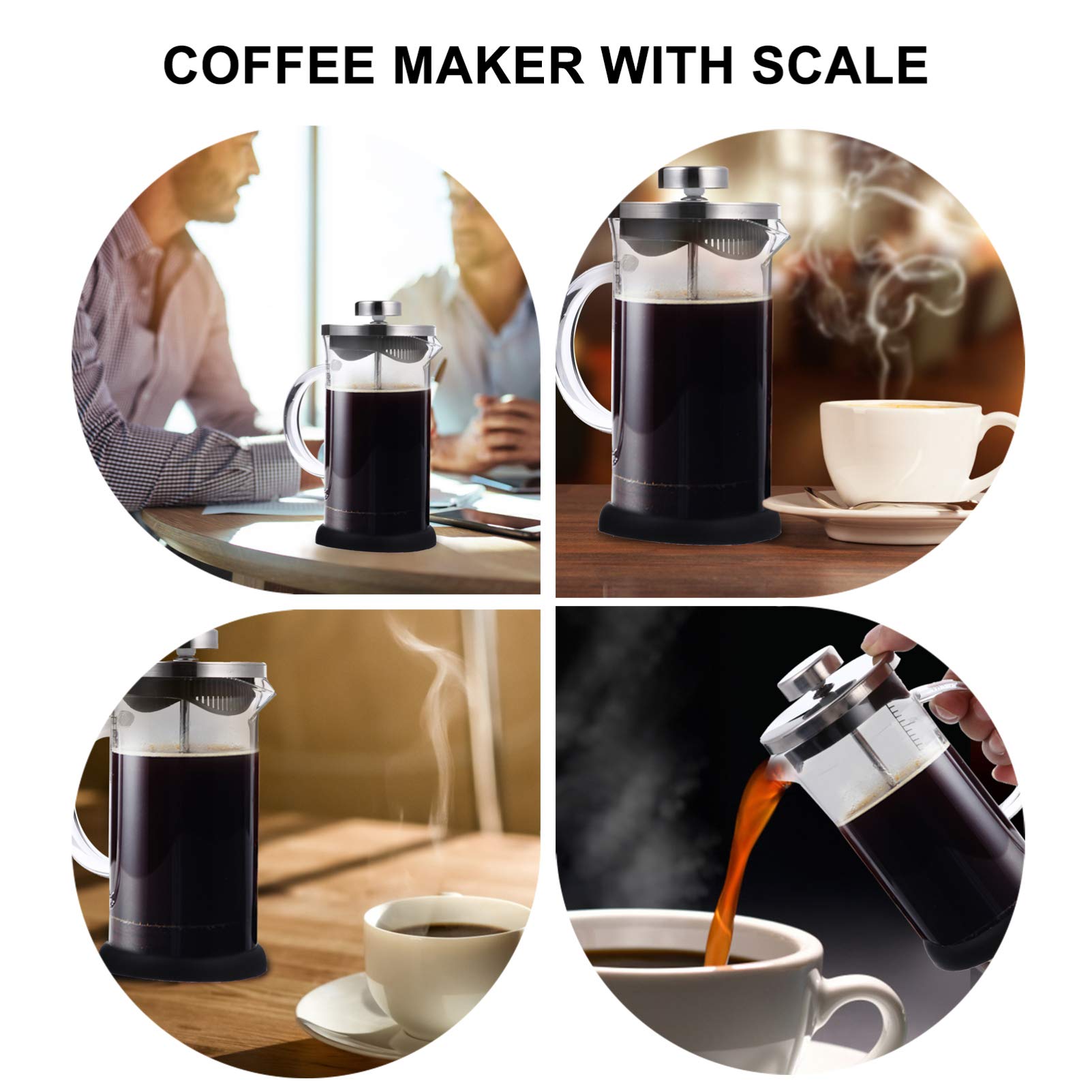 Hemoton 1-Piece Portable Espresso Maker - Stainless Steel Stovetop Coffee Pot with Glass Kettle for Manual Espresso & Tea Brewing | Perfect for Travel, Camping & Home Use