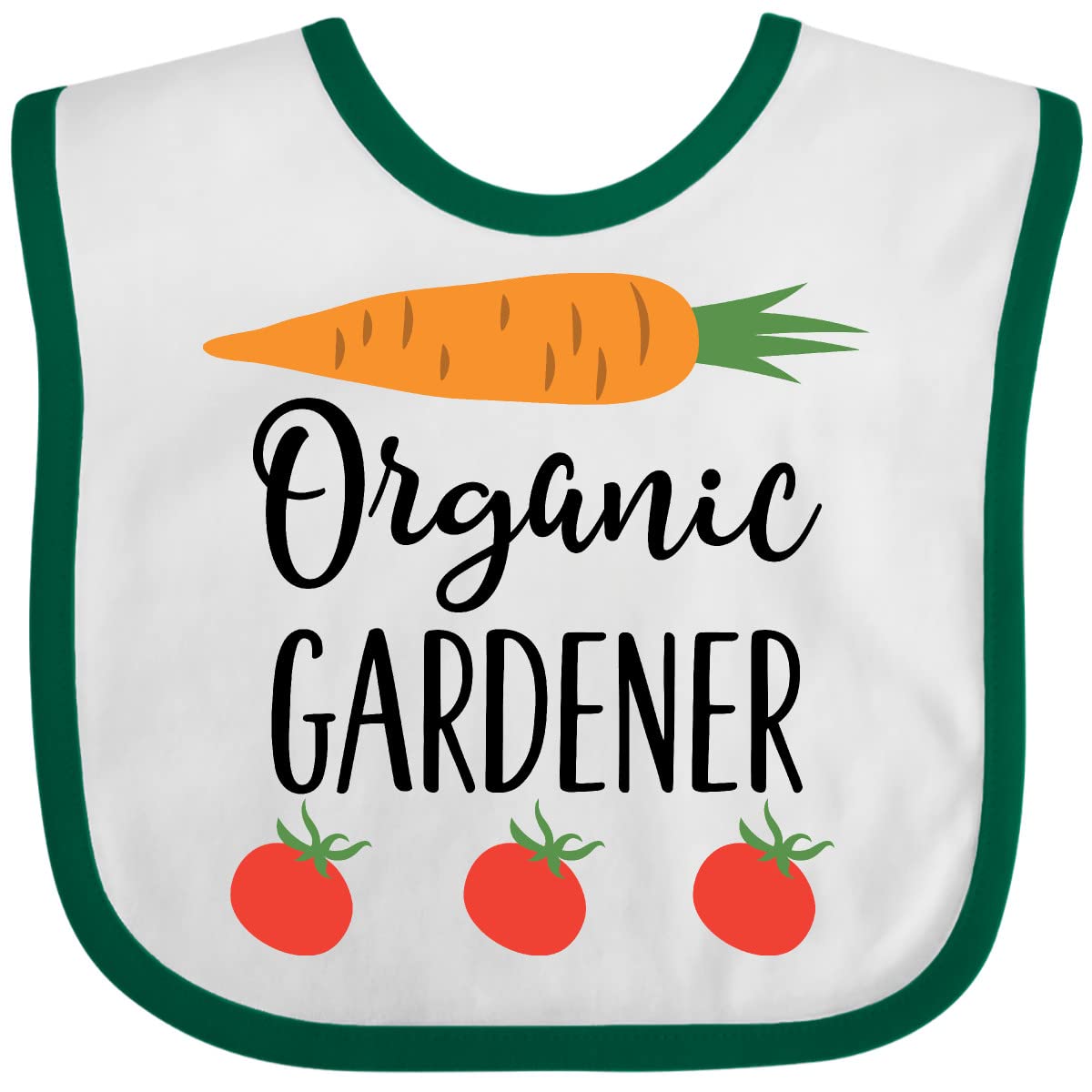 Organic Gardening Baby Bib - Cute & Durable Cotton Bibs for Infants & Toddlers - Perfect for Feeding, Mealtime & Messy Play - Inktastic Design