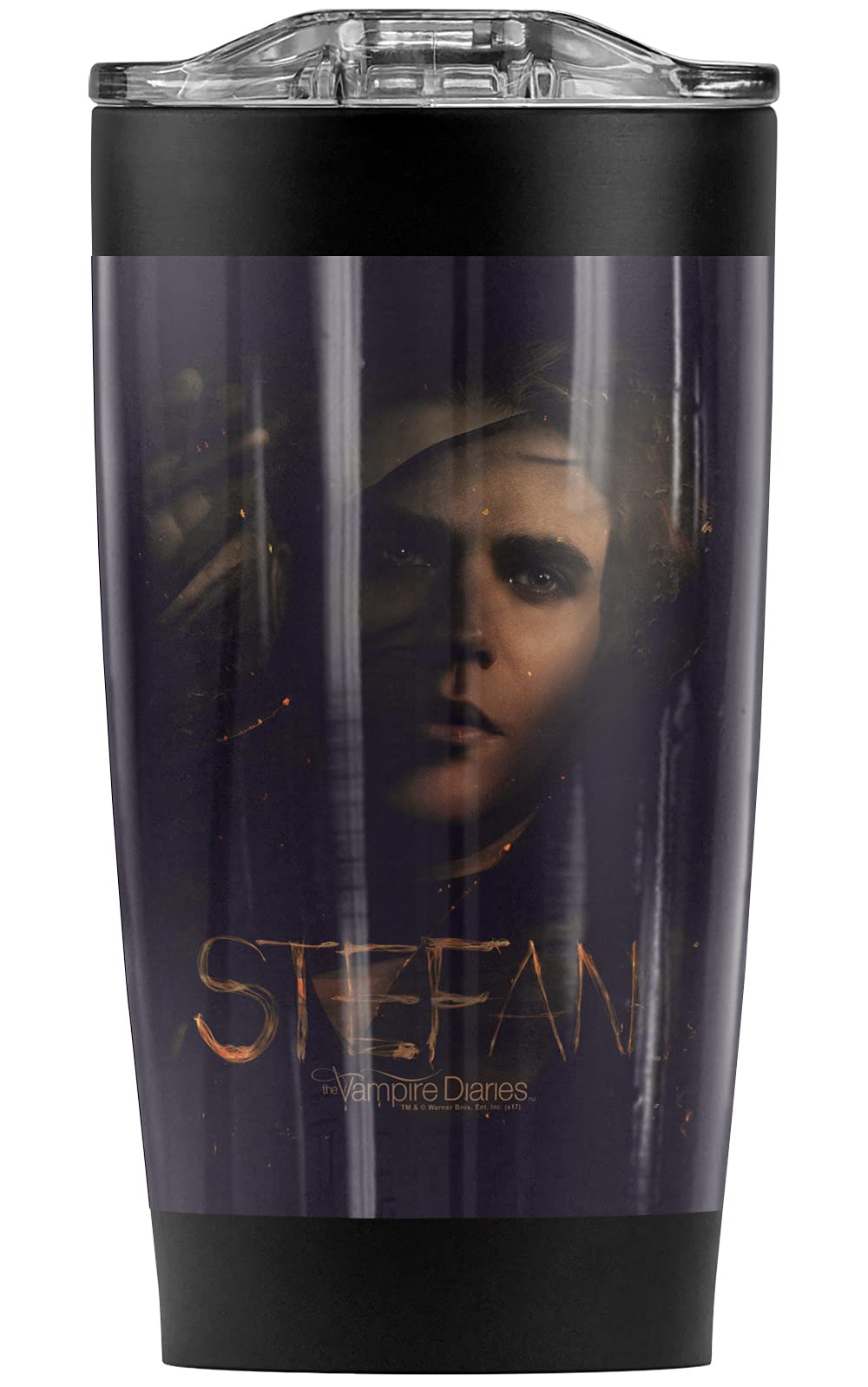 Vampire Diaries Stefan Salvatore 20oz Stainless Steel Tumbler - Double Wall Vacuum Insulated Coffee Travel Mug with Leakproof Lid - Keeps Hot & Cold for Hours - Perfect for Office, Gym, Camping & Car Commute