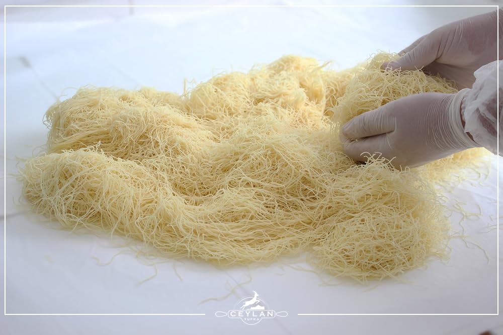 Premium Merve Kataifi Dough - 500g Fresh Shredded Phyllo (Filo) Pastry for Authentic Middle Eastern Desserts - Perfect for Baklava, Kunafa, and Chocolate Kataifi Treats - Ideal for Home Baking & Special Occasions