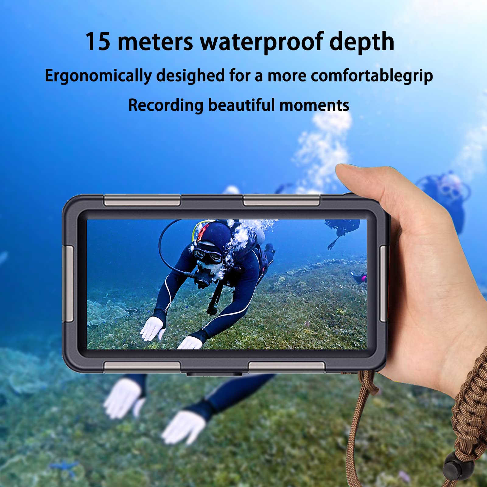 Waterproof Diving Case for iPhone & Samsung - 15M/50FT Underwater Protection for Snorkeling, Swimming & Beach Activities | Compatible with iPhone 15/14/13/12/11 Pro Max/XR/XS/X & Galaxy S24/S23/S22/S21