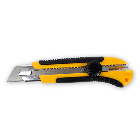 25mm DeSerres Ratchet Lock Utility Cutter - Heavy Duty Safety Box Cutter with Ergonomic Grip for Packaging, Crafting, and DIY Projects