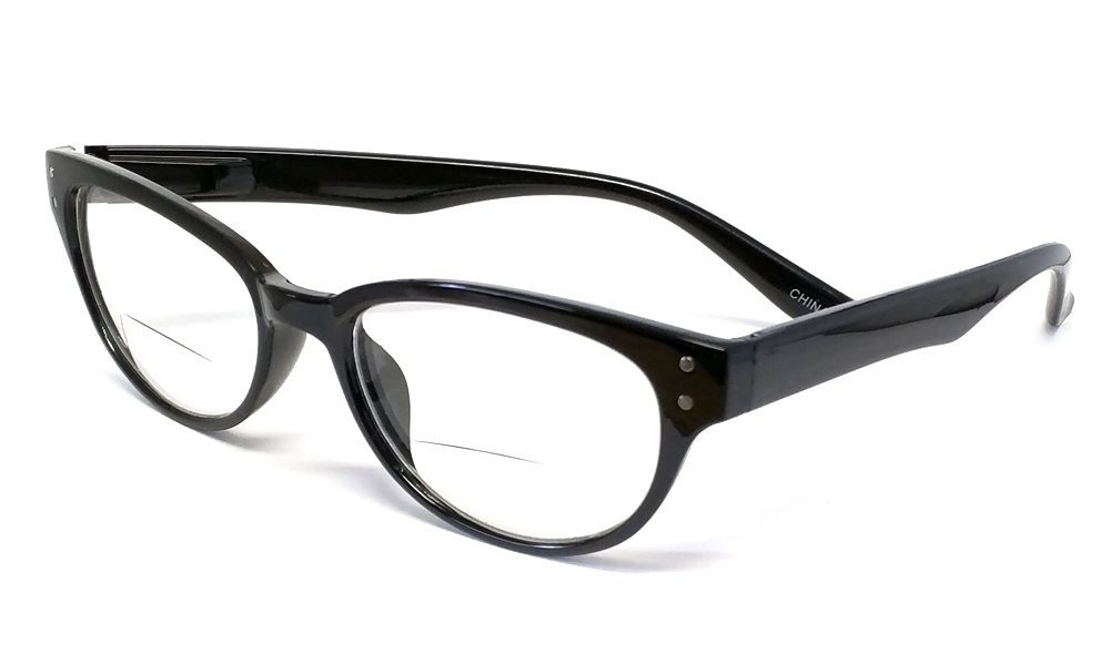 Calabria 7654 Bi-Focal Designer Reading Glasses for Men & Women - Fashionable & Functional Eyewear for Reading, Computer Use, and Close Work