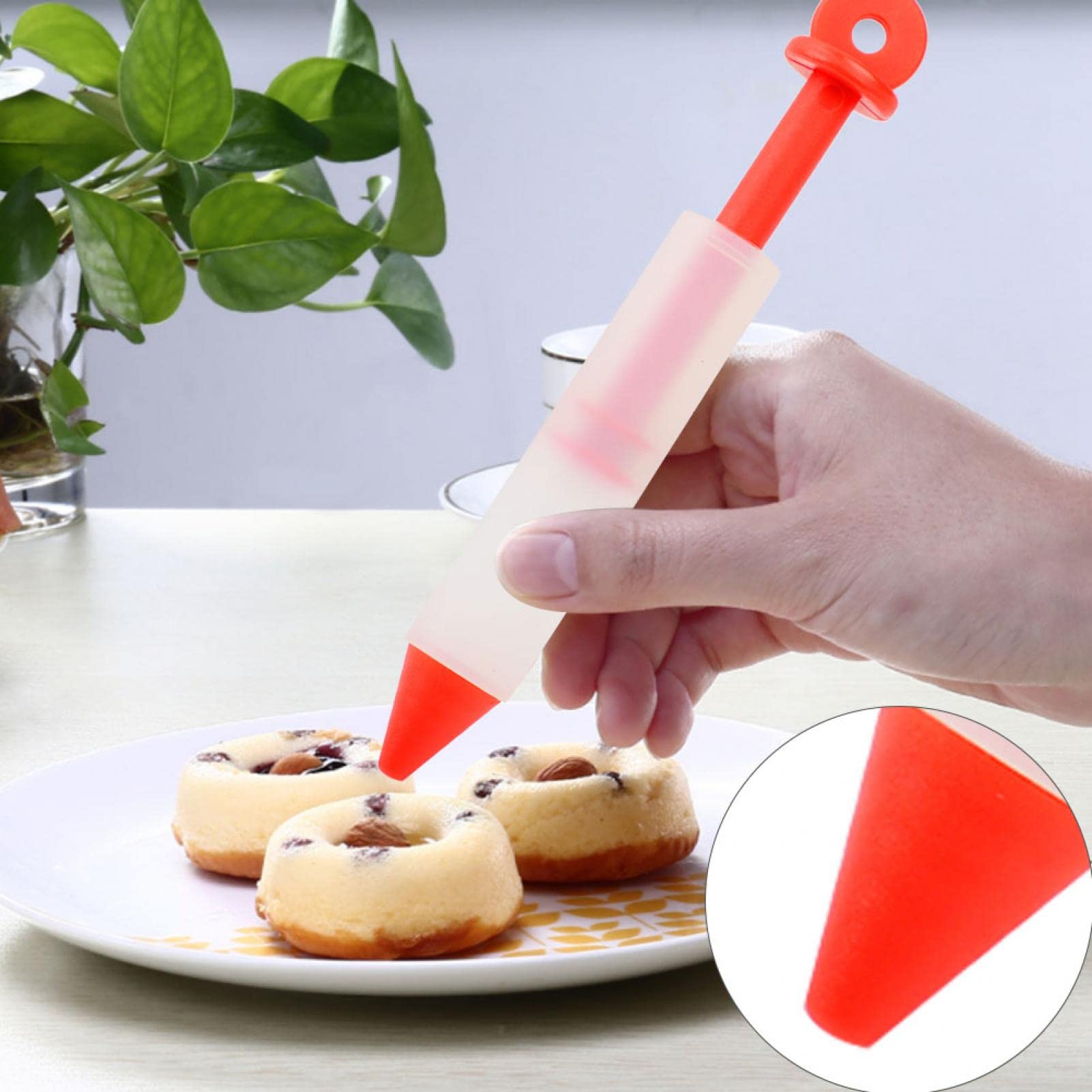 Premium Cake Decorating Pens Kit - 4 Nozzle Silicone Icing Piping Pen for Cookies, Cupcakes & Pastries (Red) | Perfect for Birthday Cakes, Wedding Desserts & DIY Baking Decorations