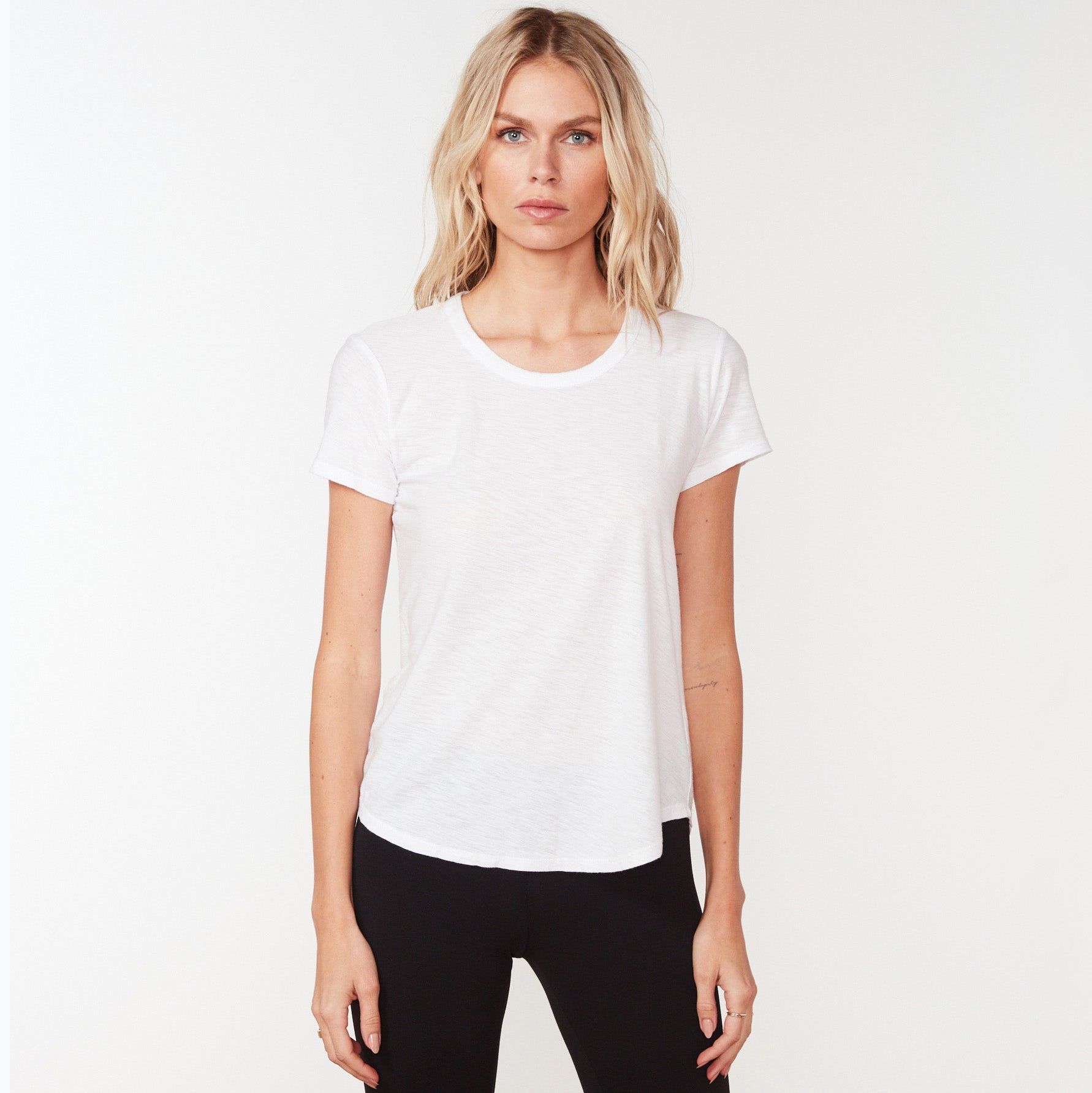 Soft Cotton Crepe Tee for Women - Comfortable White T-Shirt for Casual Wear, Layering & Everyday Outfits
