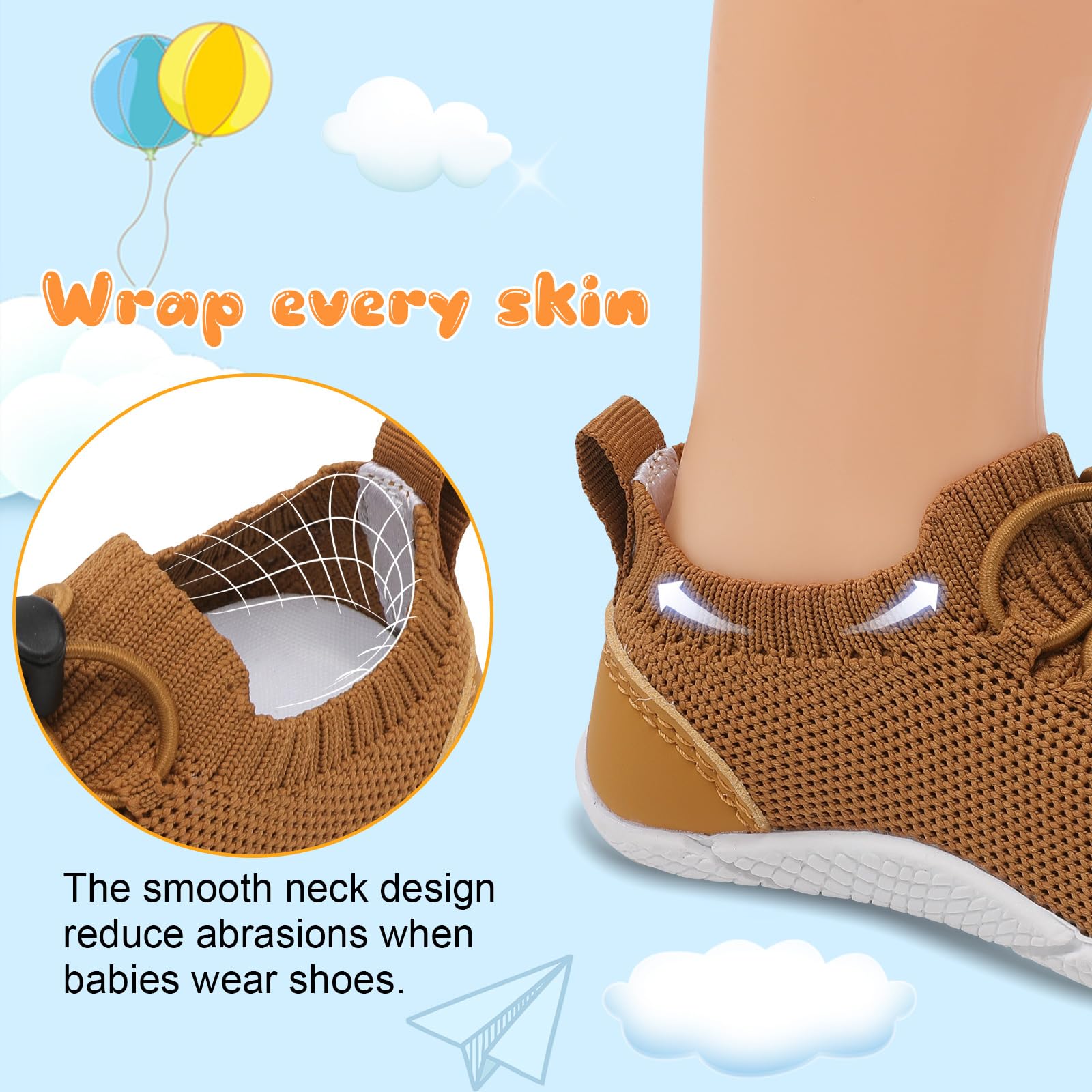 FEETCITY Baby Walking Shoes for Boys & Girls - Breathable Lightweight Slip-On Sneakers for Infants & Toddlers | First Steps, Playtime & Everyday Wear