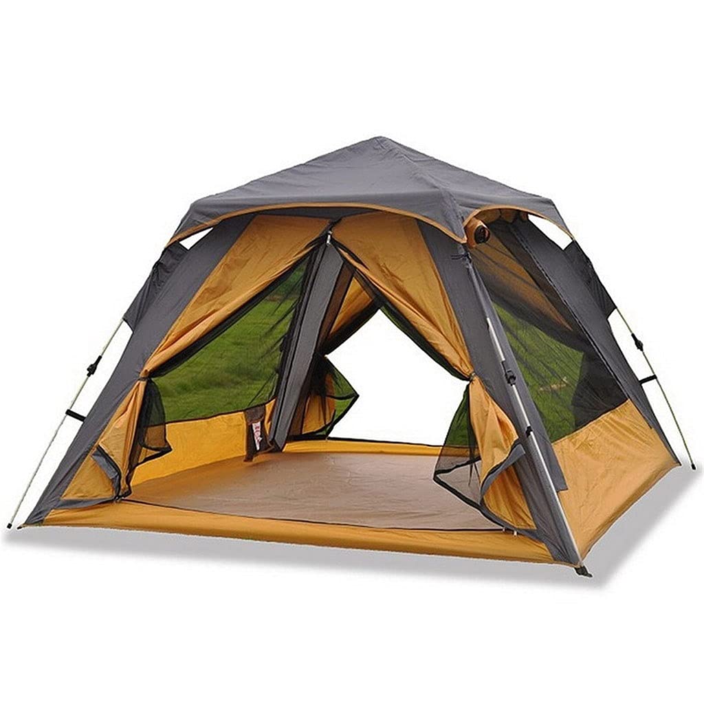 Waterproof 4-Person Camping Tent - 2 Doors & Mesh for Family Hiking