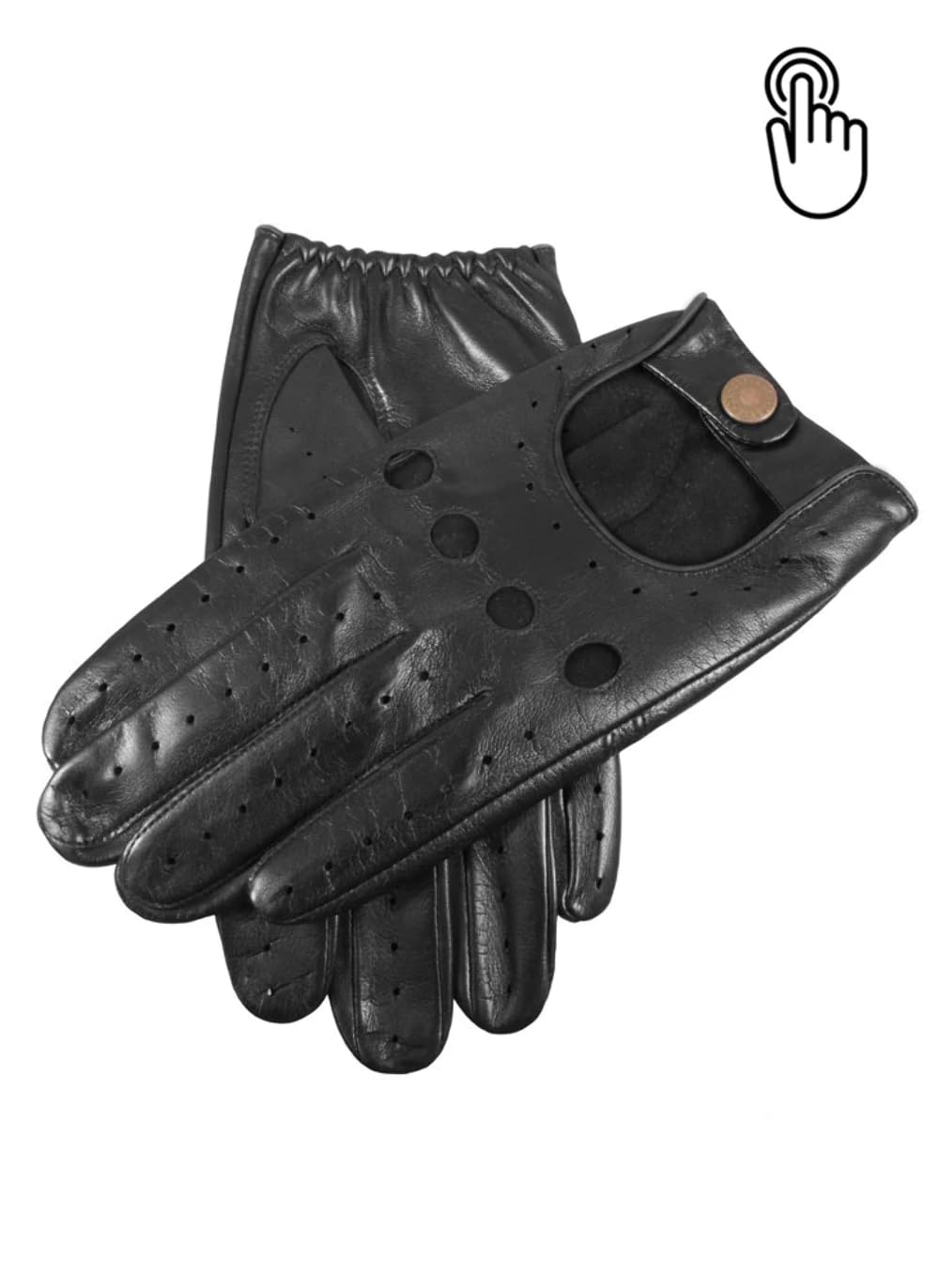 Men's Silverstone Leather Touchscreen Driving Gloves - Cork/Black - XL Size - Perfect for Winter Driving, Motorcycle Riding & Outdoor Activities