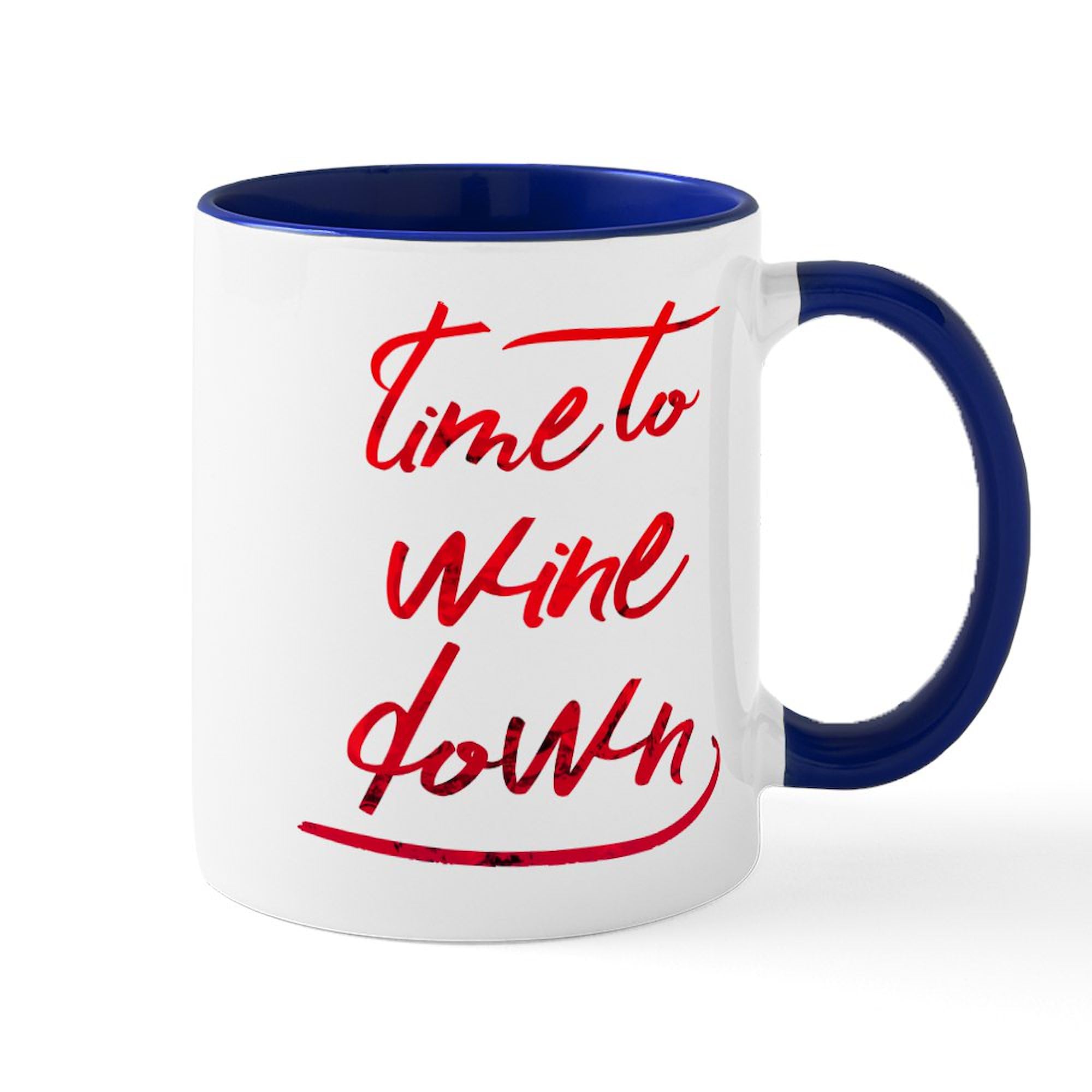 Time To Wine Down 11 oz Ceramic Coffee Mug (325ml) - Funny Wine Lover Gift for Women & Men - Perfect for Office, Home & Relaxation