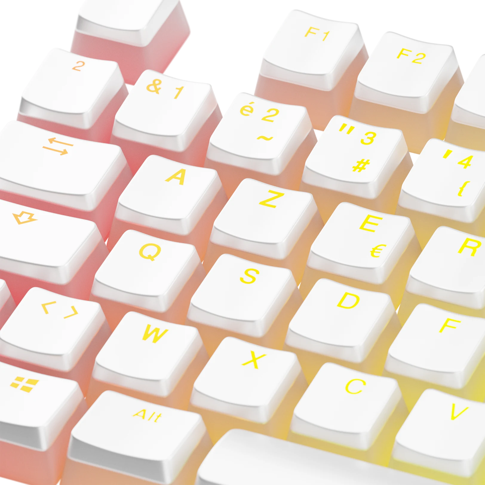 Aura V3 White FR Keycaps - Mechanical Keyboard Keycap Set for Gaming & Typing - Perfect for PC, Mac, and Custom Keyboard Builds