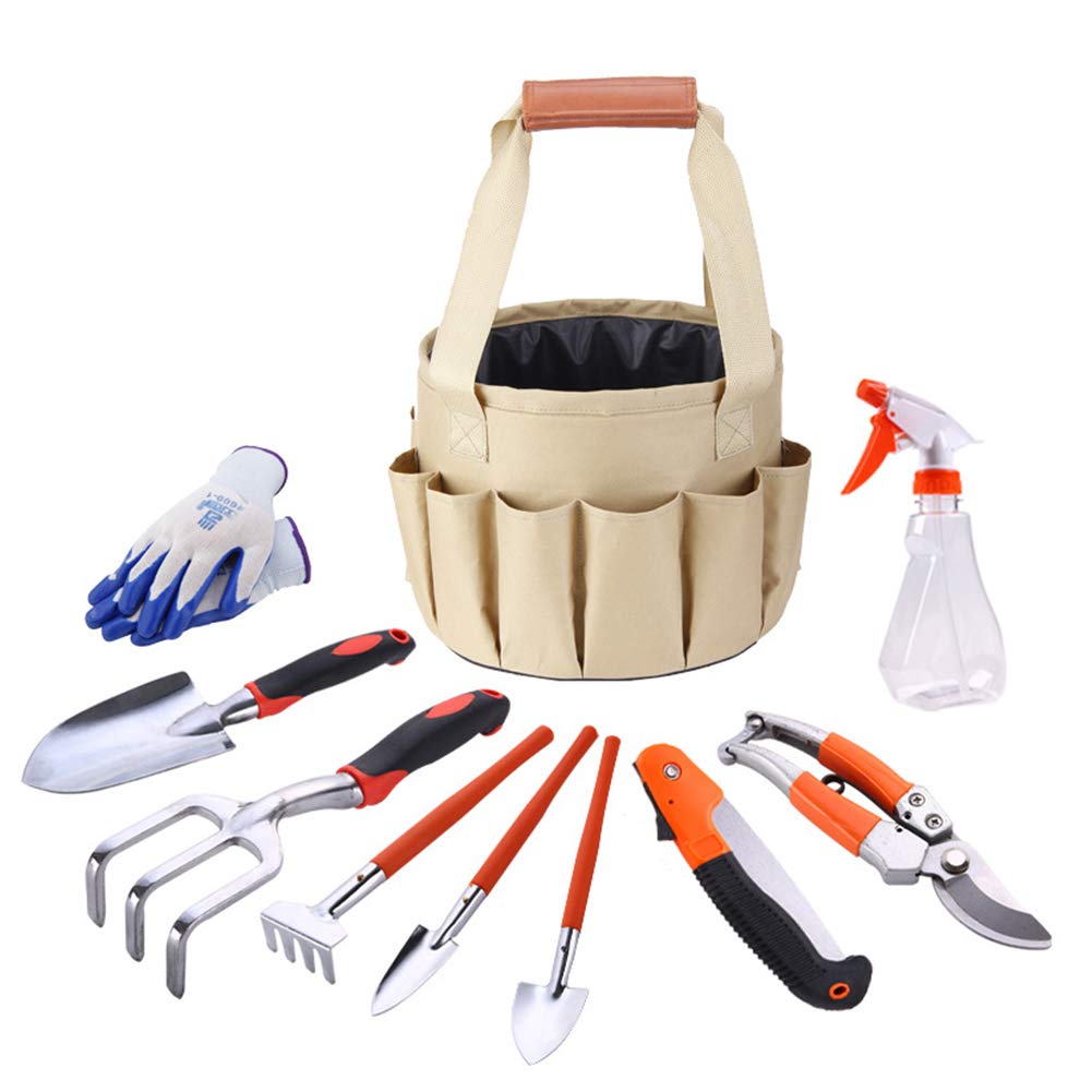 DZWJ 10-Piece Garden Tools Set - Stainless Steel Outdoor Gardening Kit with Storage Bag | Perfect Gardening Gift for Women & Parents | Ideal for Planting, Weeding & Landscaping