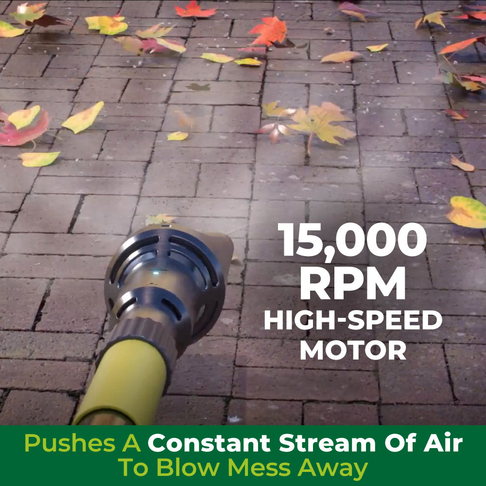 Aero Blast Broom - 2-in-1 Cordless Leaf Blower & Sweeper Broom for Yard Cleaning, Patio, Deck, and Driveway Maintenance